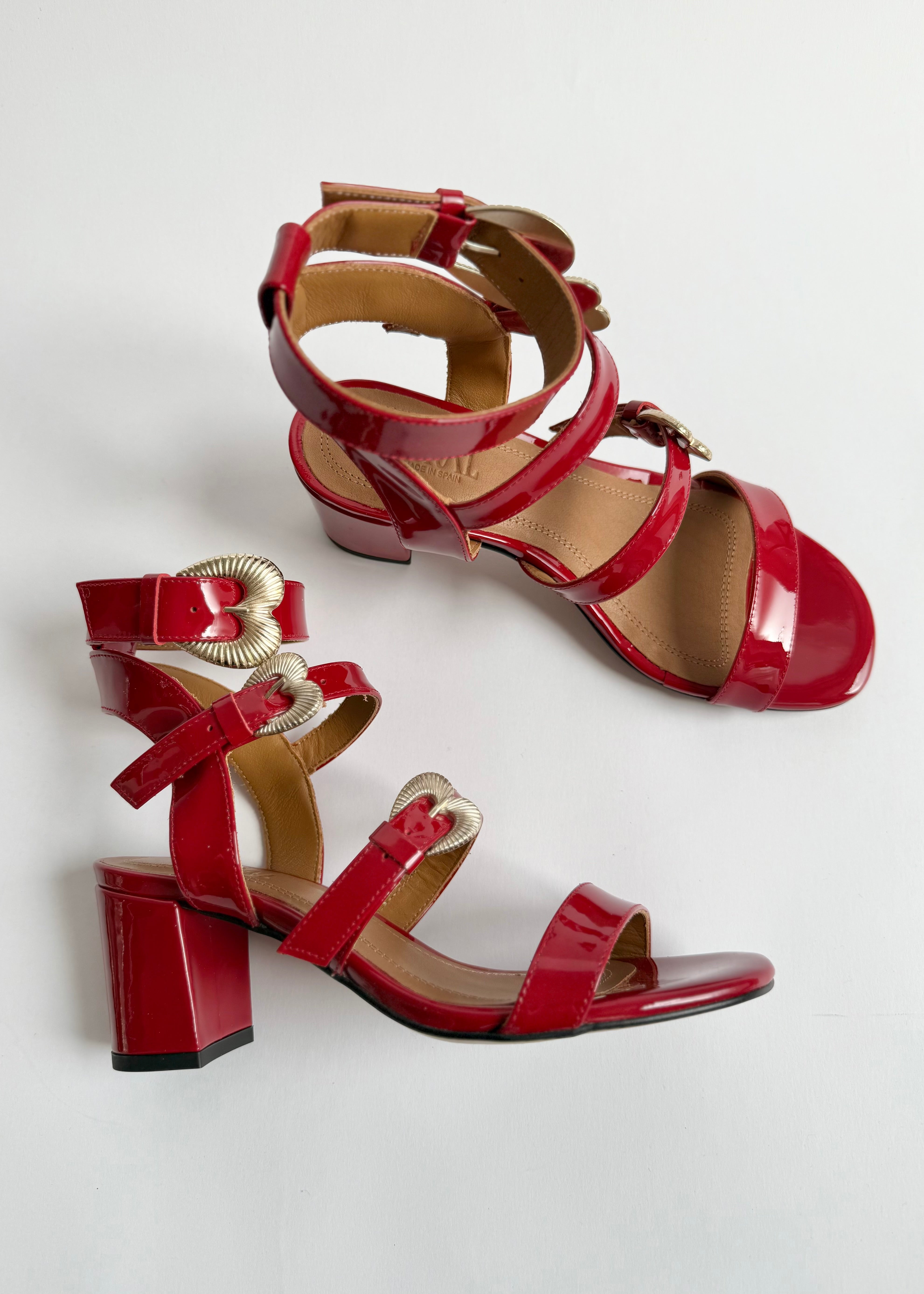 sandales à talons toral amor cuir rouge