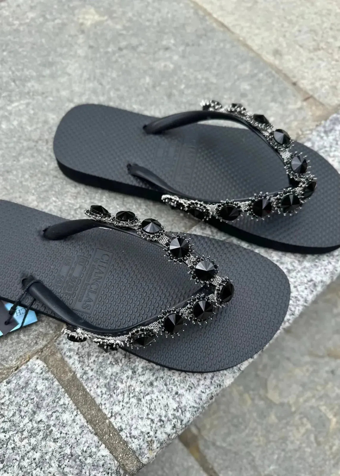 Tongs Chanclas Allysa Noir - L'adresse Corte