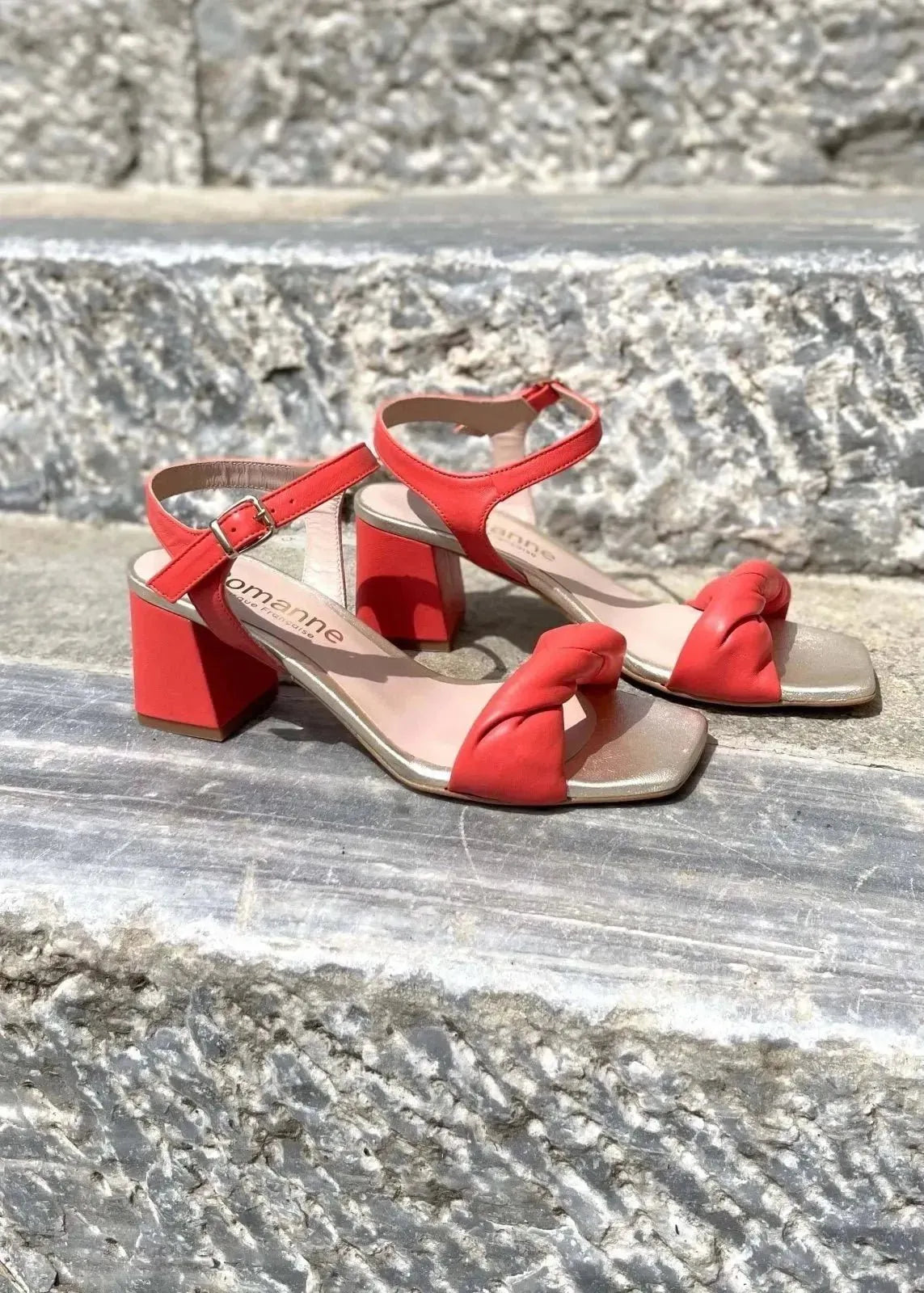 Sandales à talons Romanne 1445 Corail - L'adresse Corte