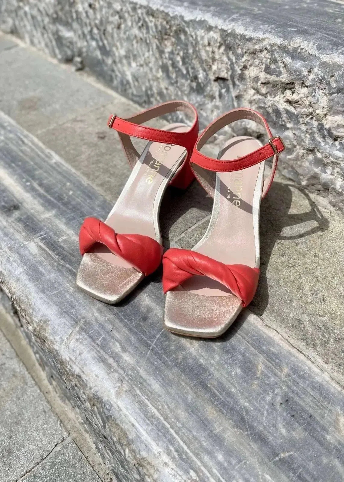 Sandales à talons Romanne 1445 Corail - L'adresse Corte