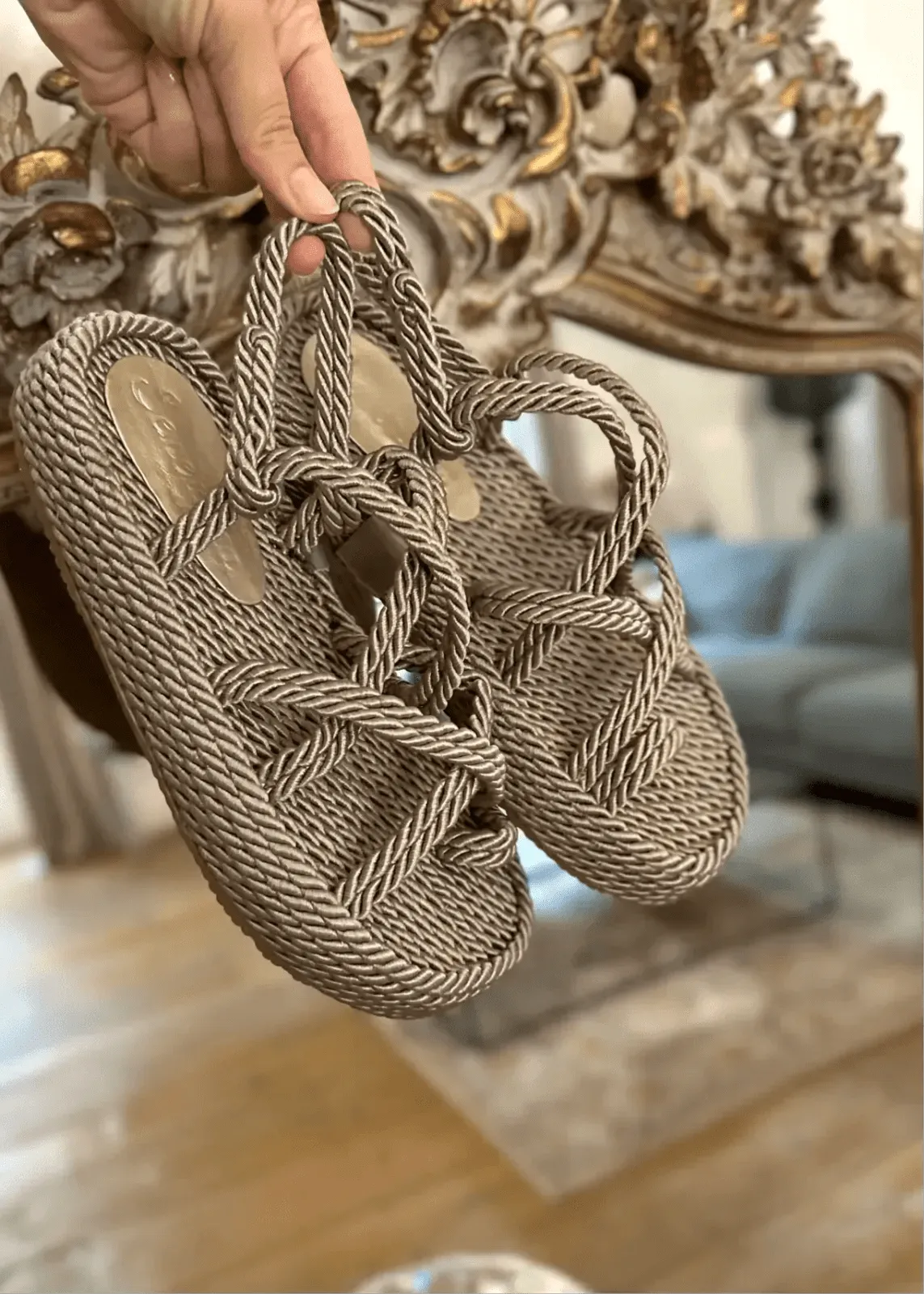 Sandales Semerdjian Corde Taupe - L'adresse Corte