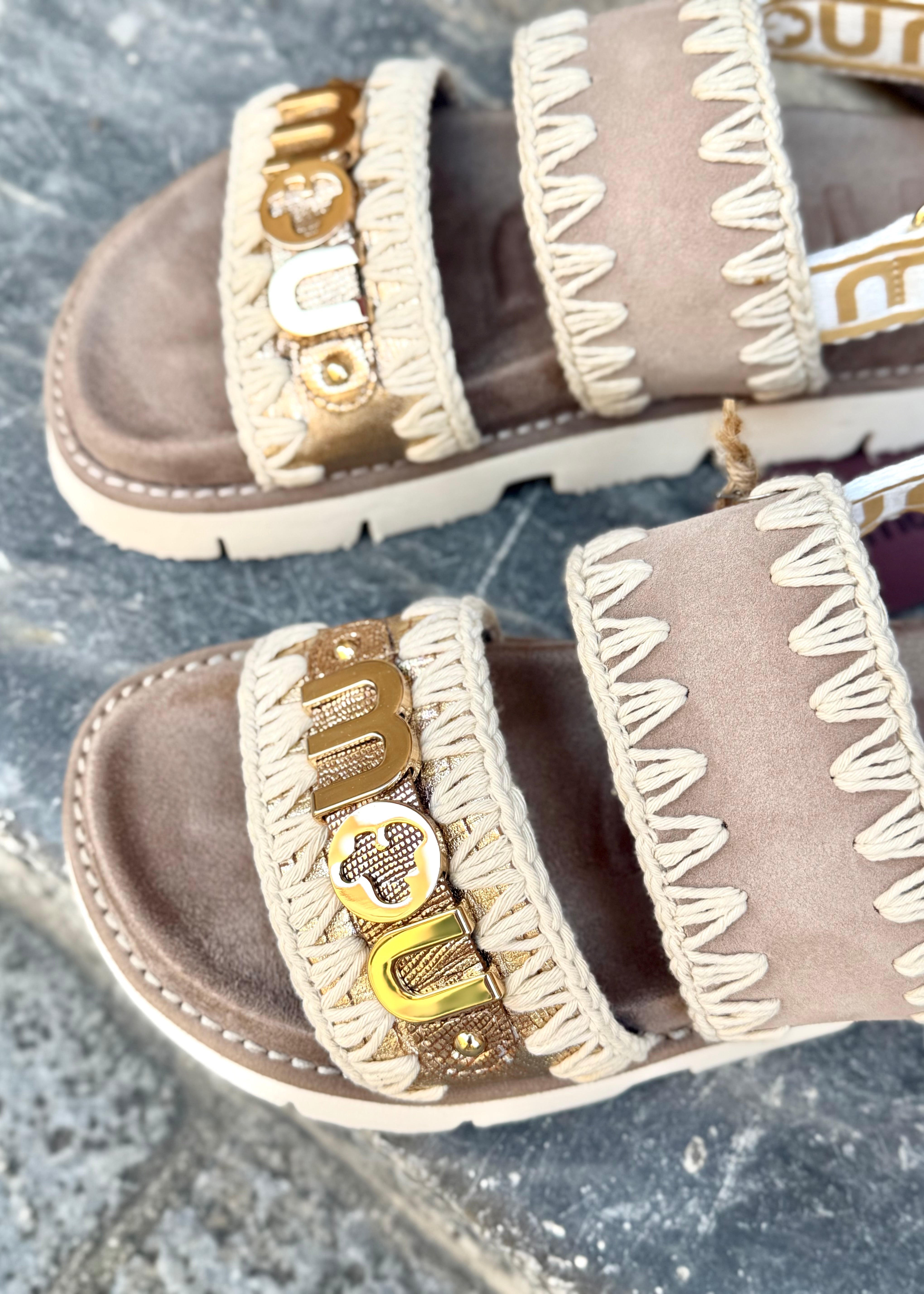 Sandales MOU bio logo Lizard Gold Mou footwear