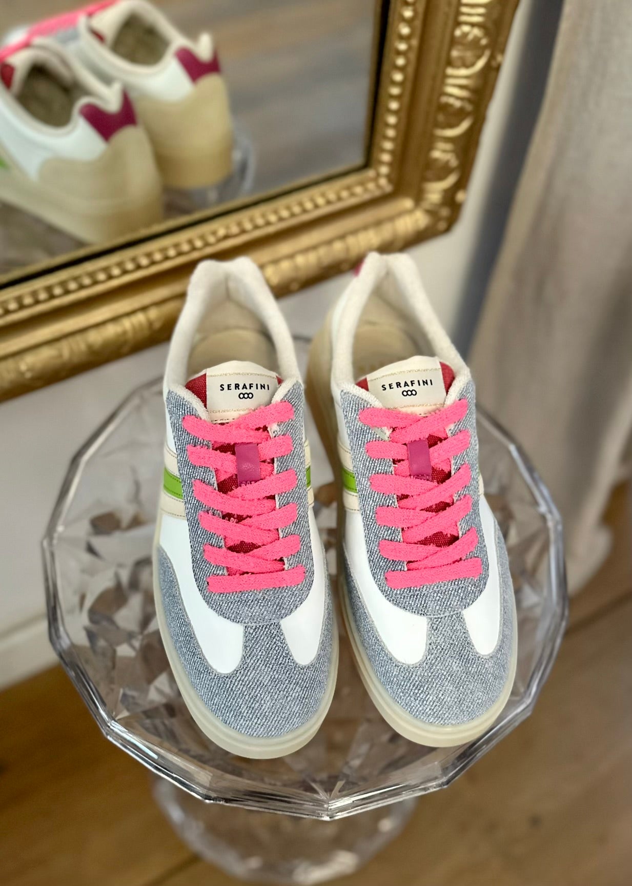 Baskets Serafini Court 06 Denim/pink