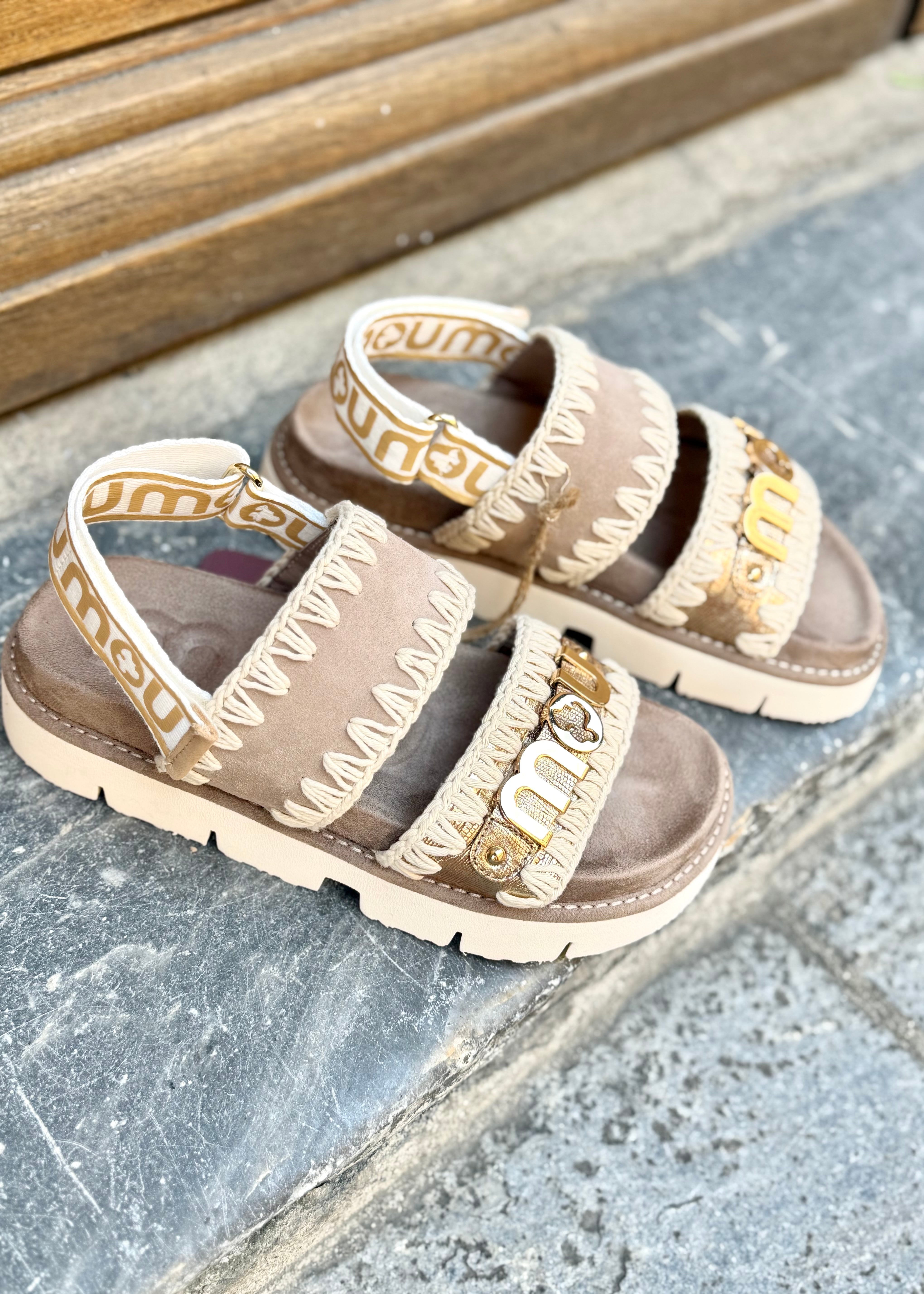 Sandales MOU bio logo Lizard Gold Mou footwear