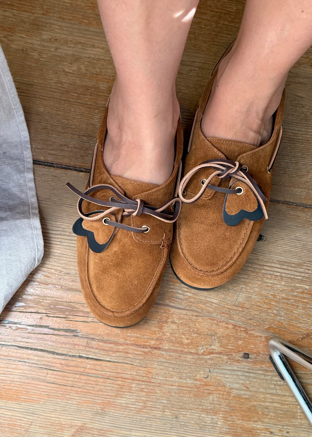 Mocassins Maison Toufet Chloé coeur Camel