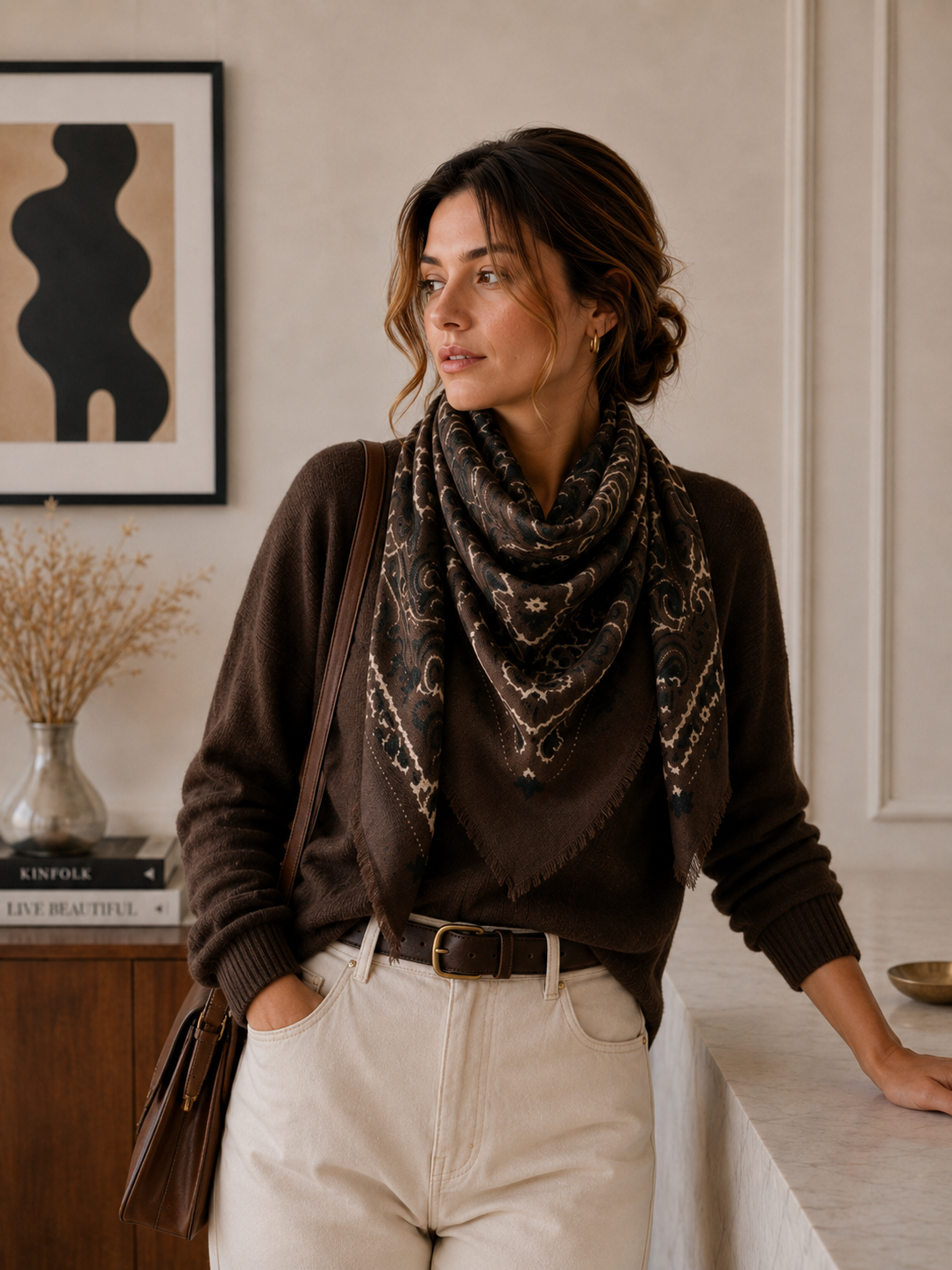 Écharpe bandana K21 Carré Lainé - L'adresse Corte 