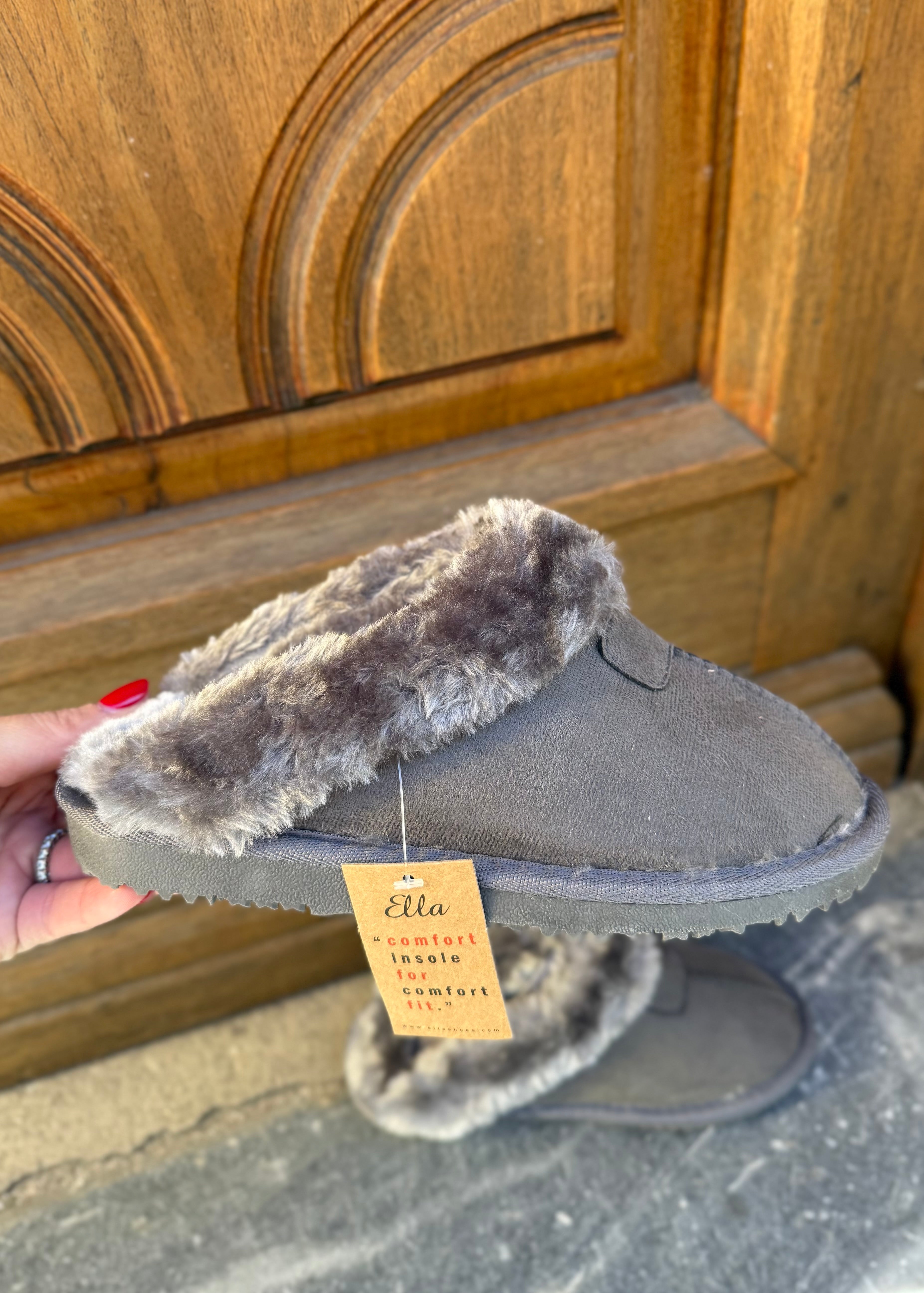 Chaussons Homewear Fur Grey - L'adresse Corte 