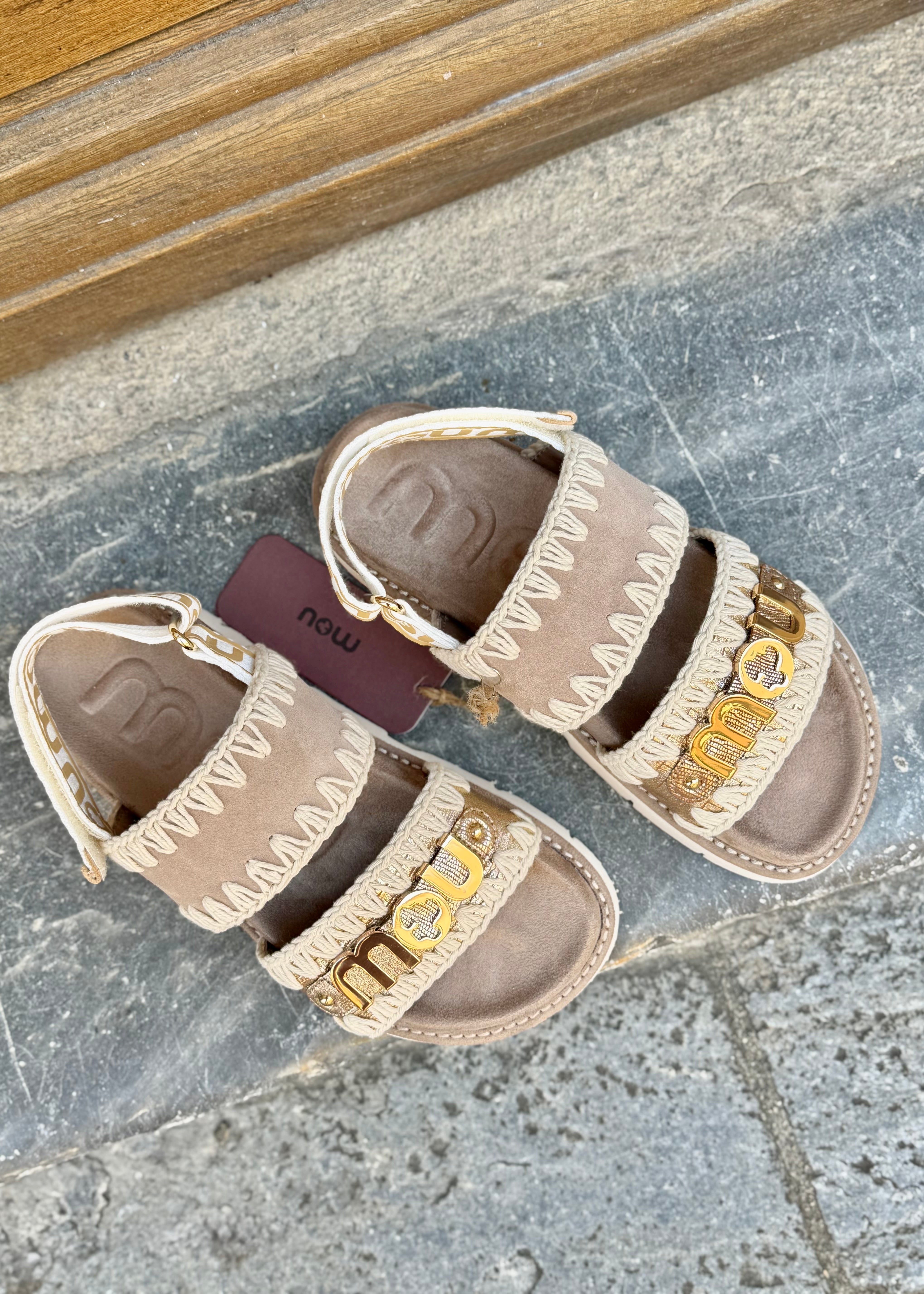 Sandales MOU bio logo Lizard Gold Mou footwear