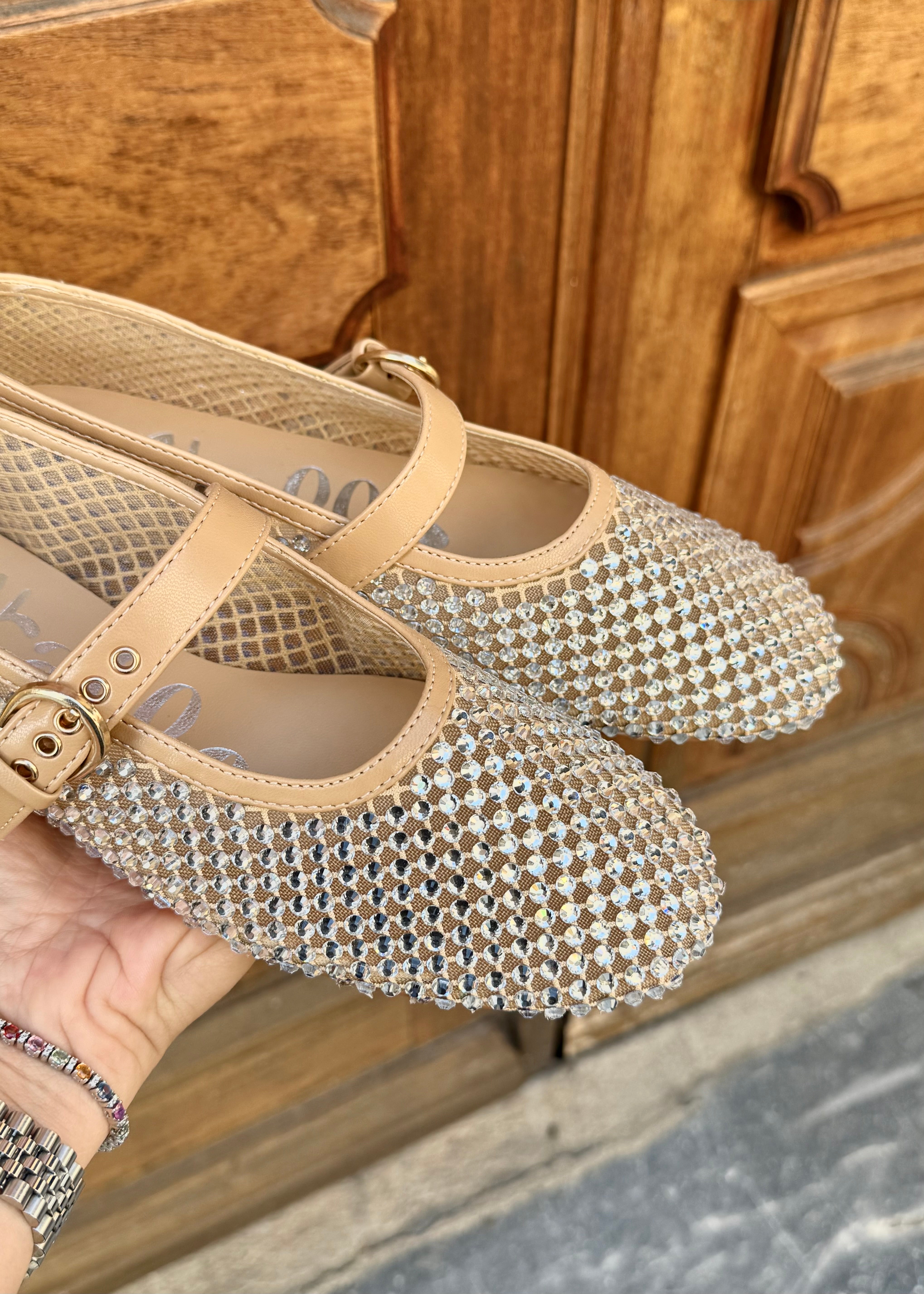 Ballerines Joa Beige et Strass