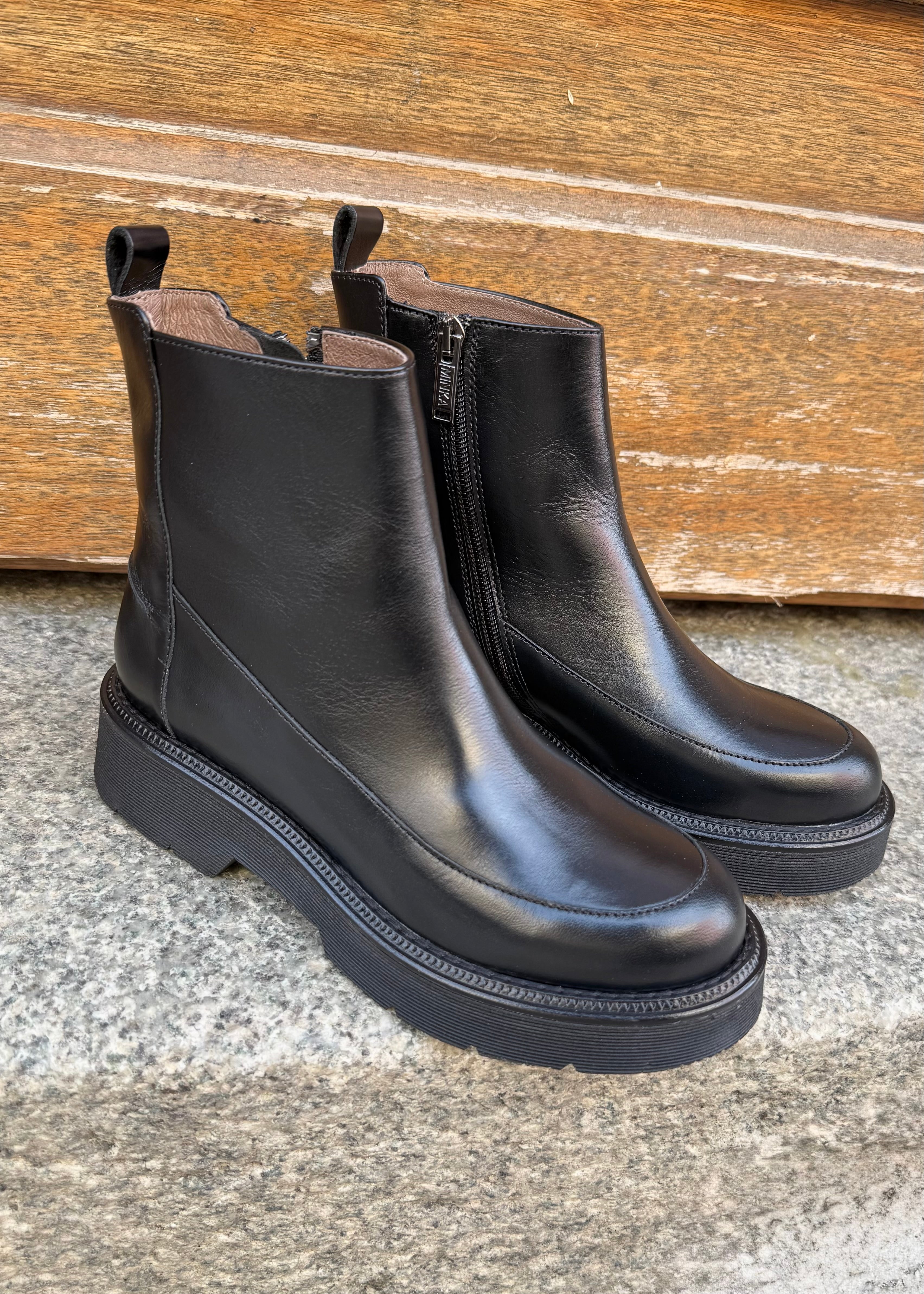 Bottines Minka LINK cuir noir