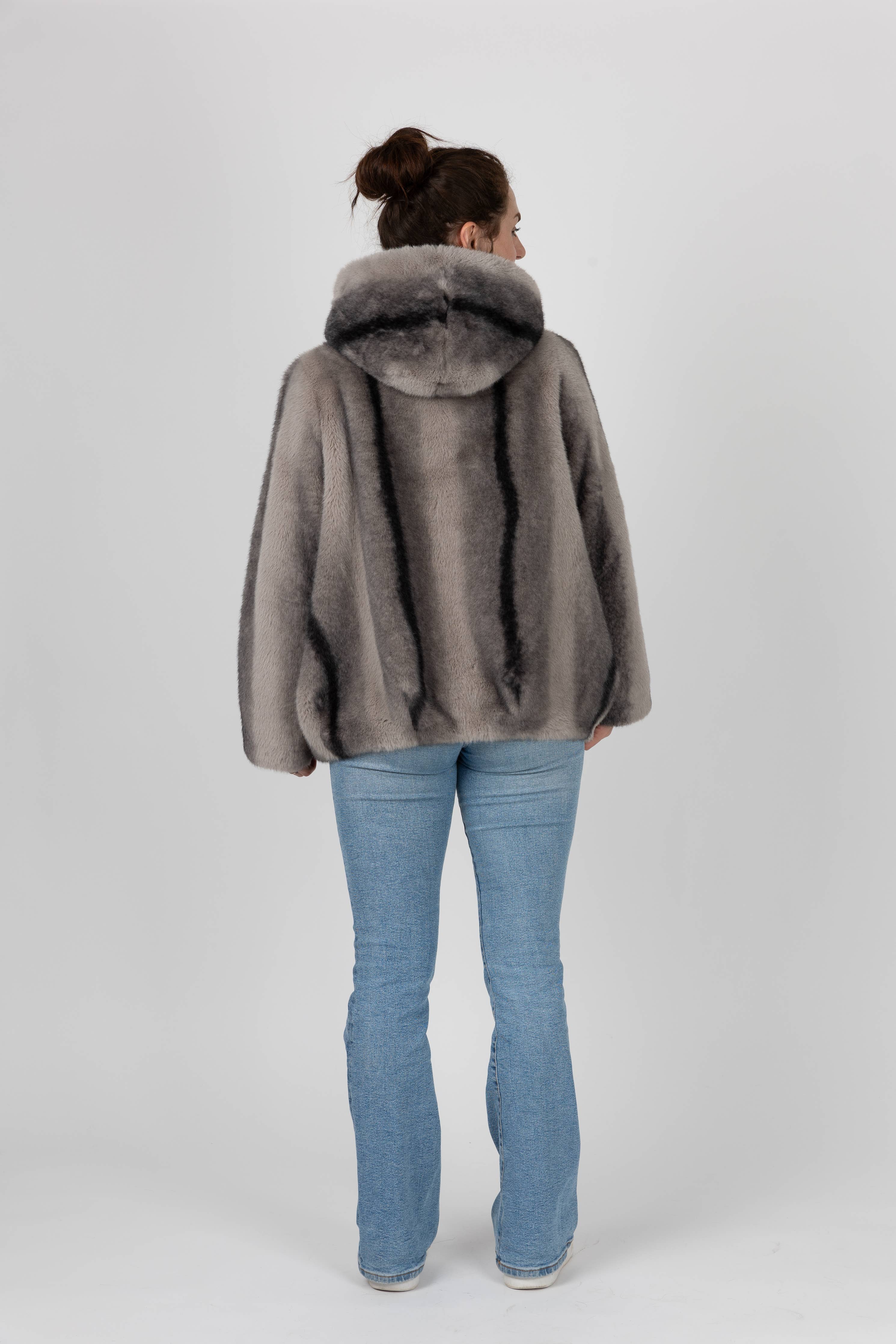 KZELL PARIS - BLOUSON EN FAUSSE FOURRURE À RAYURES KZELL PARIS