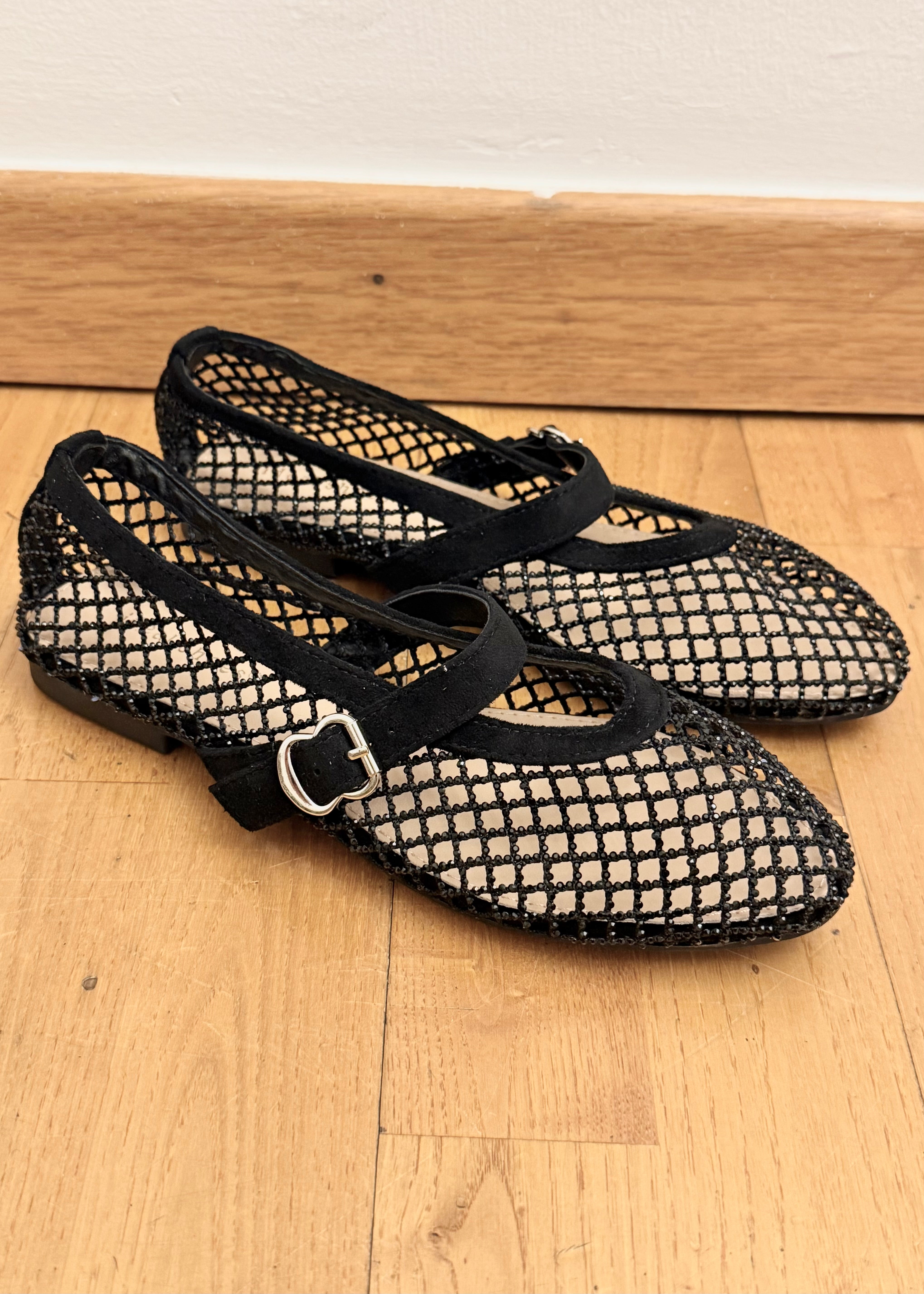 Ballerines ELA suède glitter black
