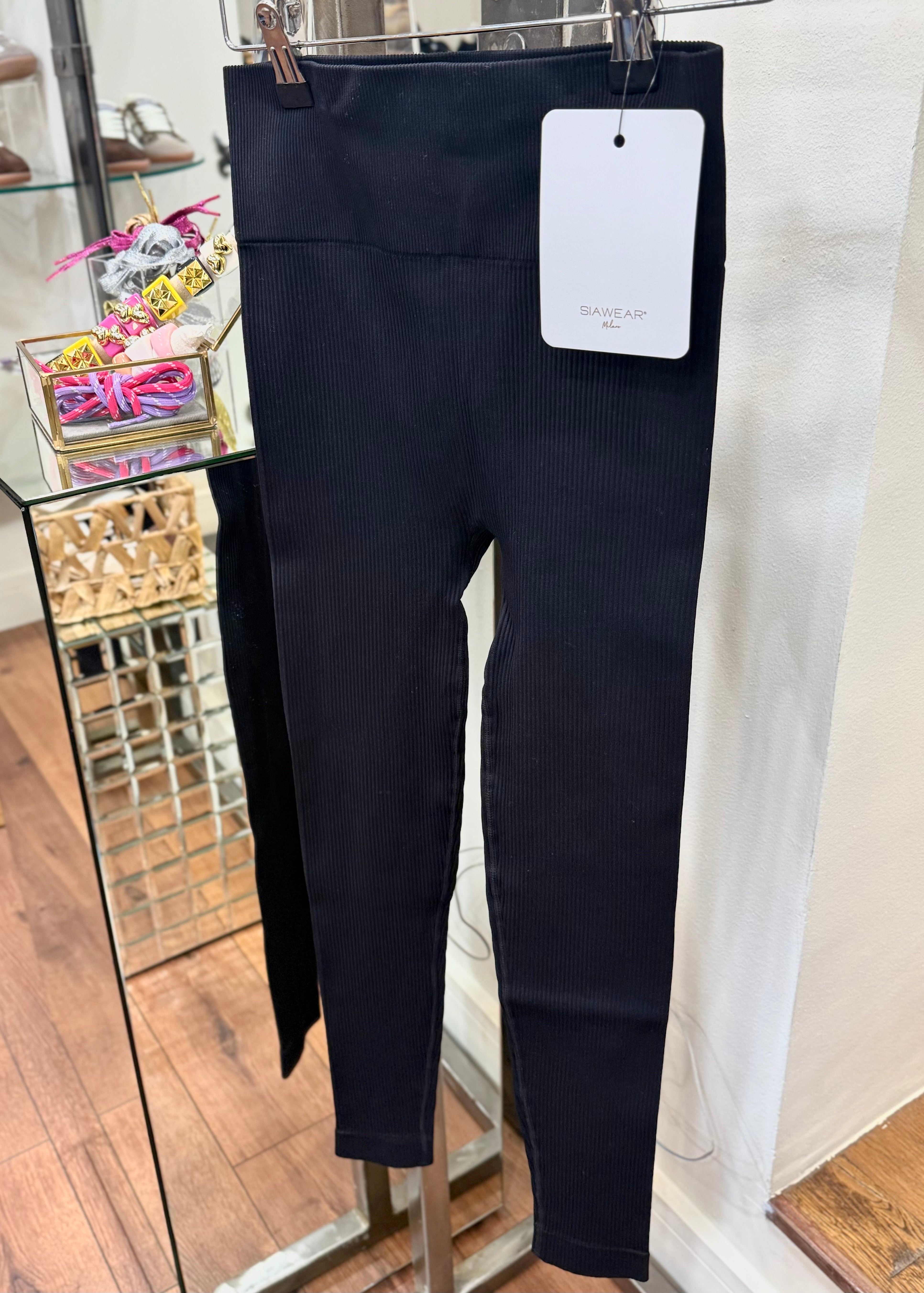 Legging de yoga SIAWEAR Ribs Black SIAWEAR