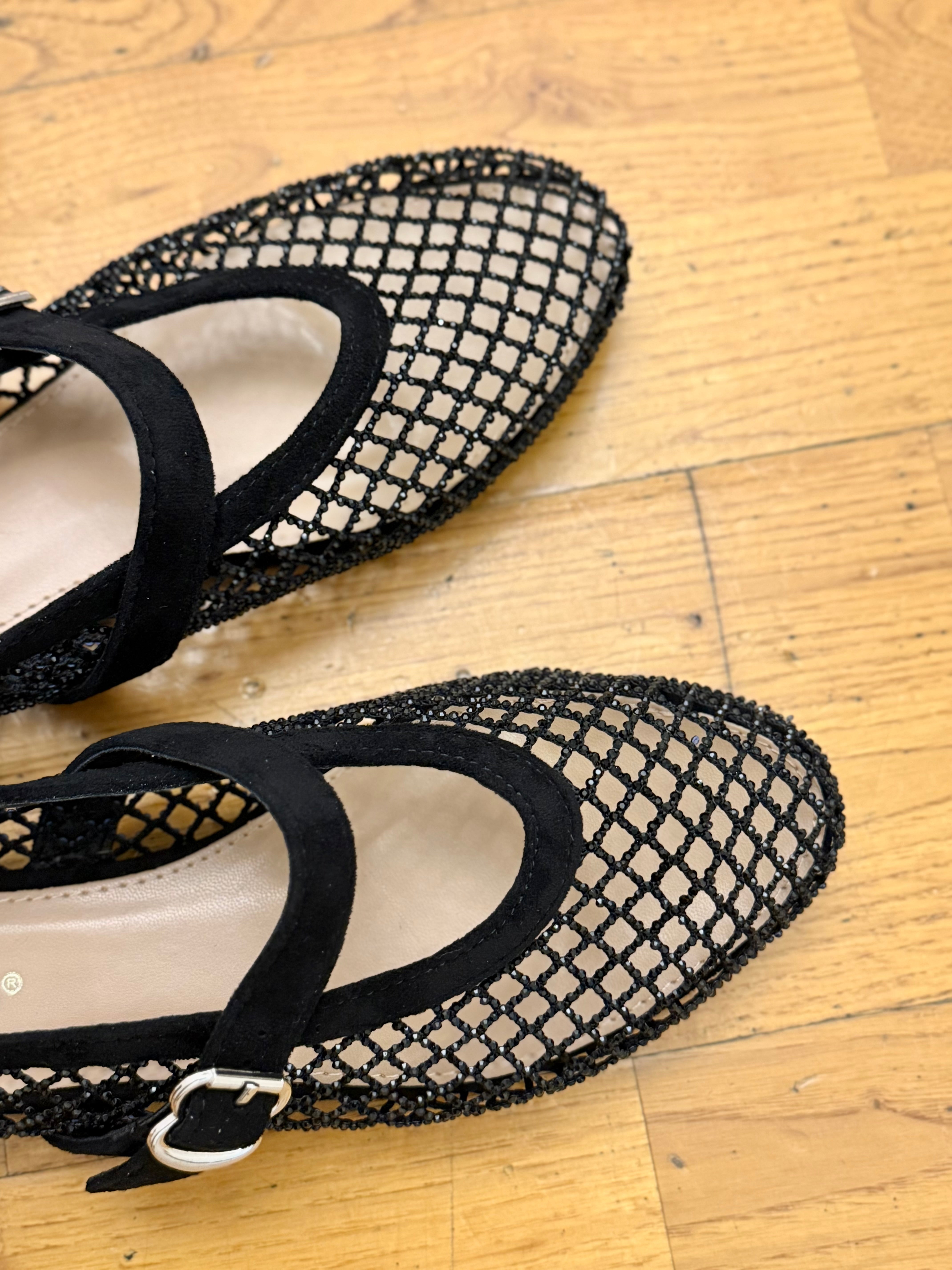 Ballerines ELA suède glitter black