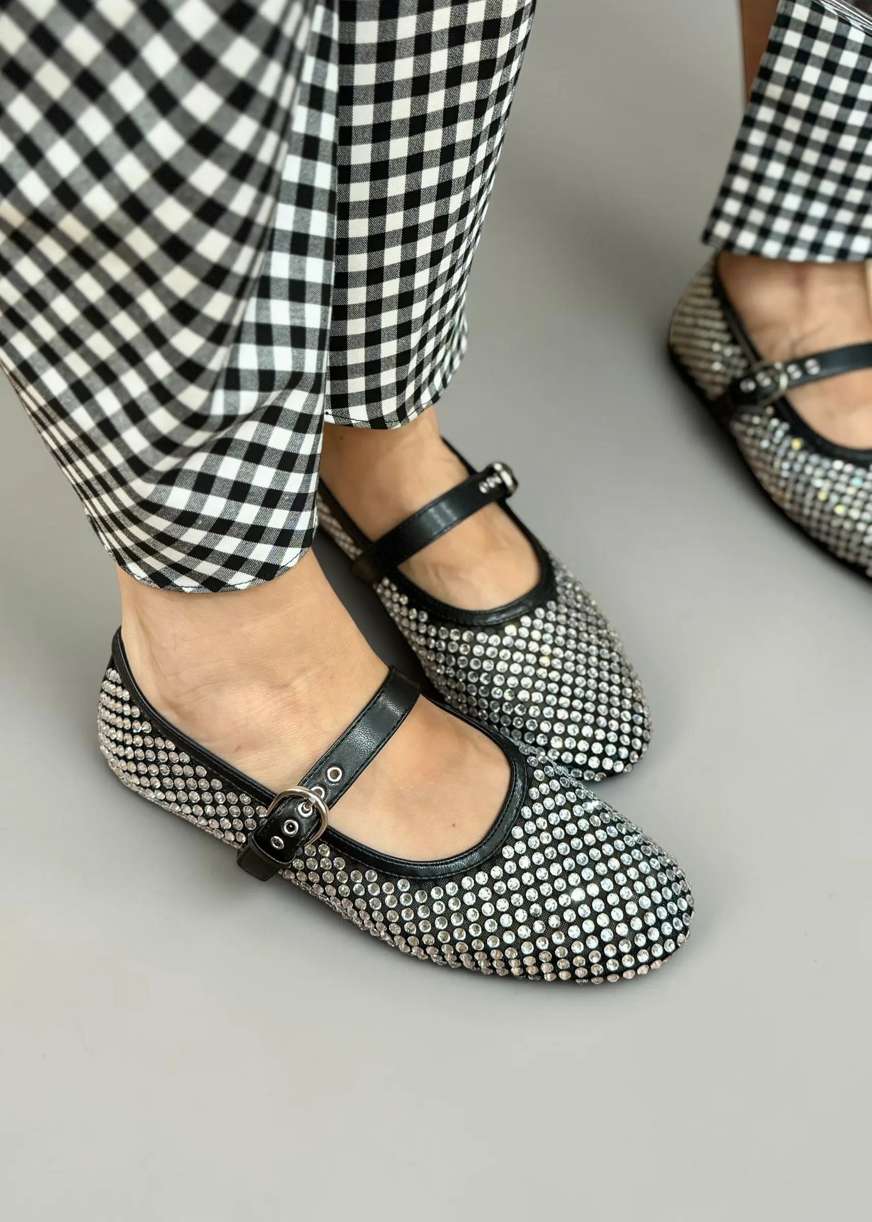 Ballerines Joa Noir et Strass L'adresse Corte