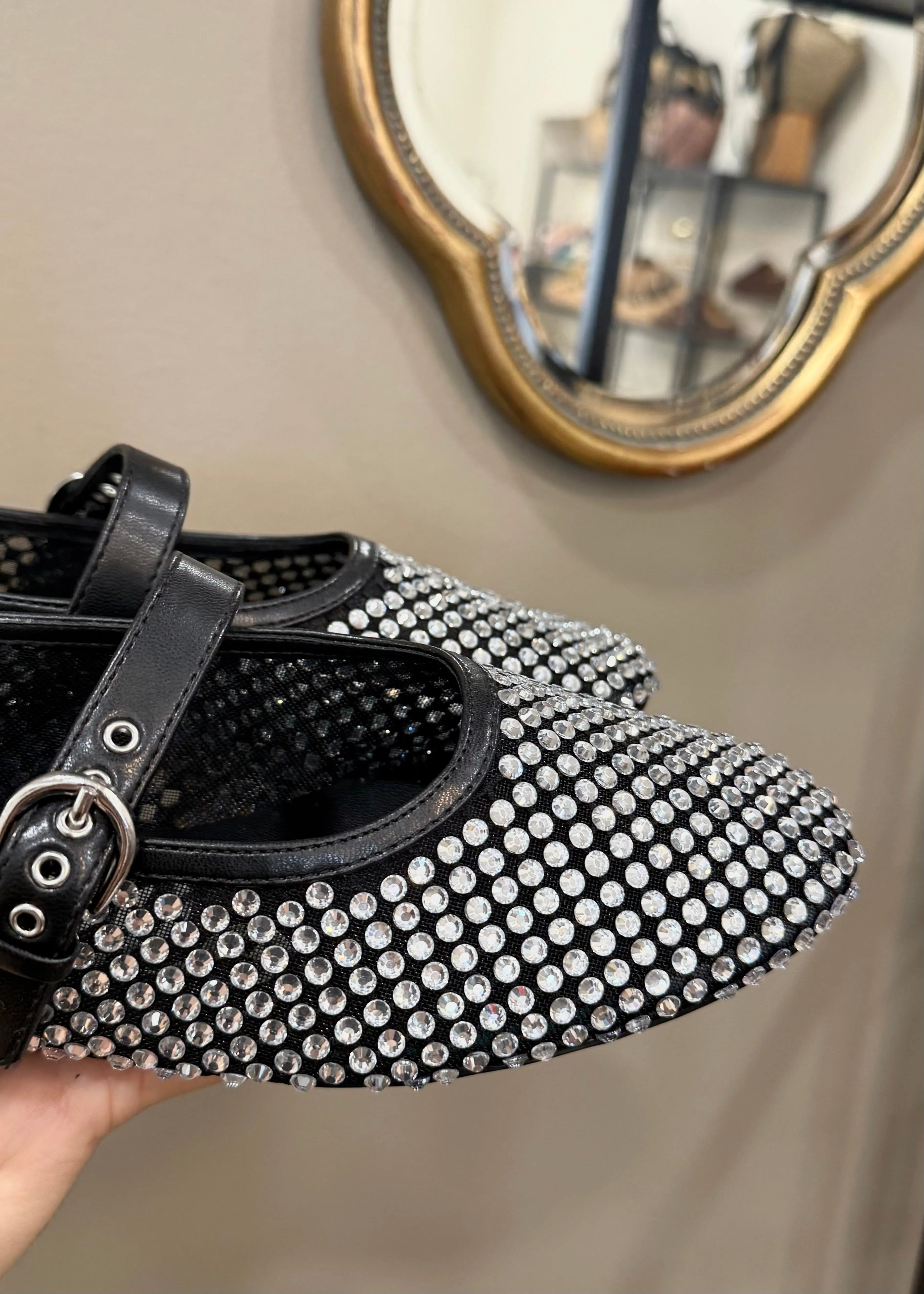 Ballerines Joa Noir et Strass L'adresse Corte