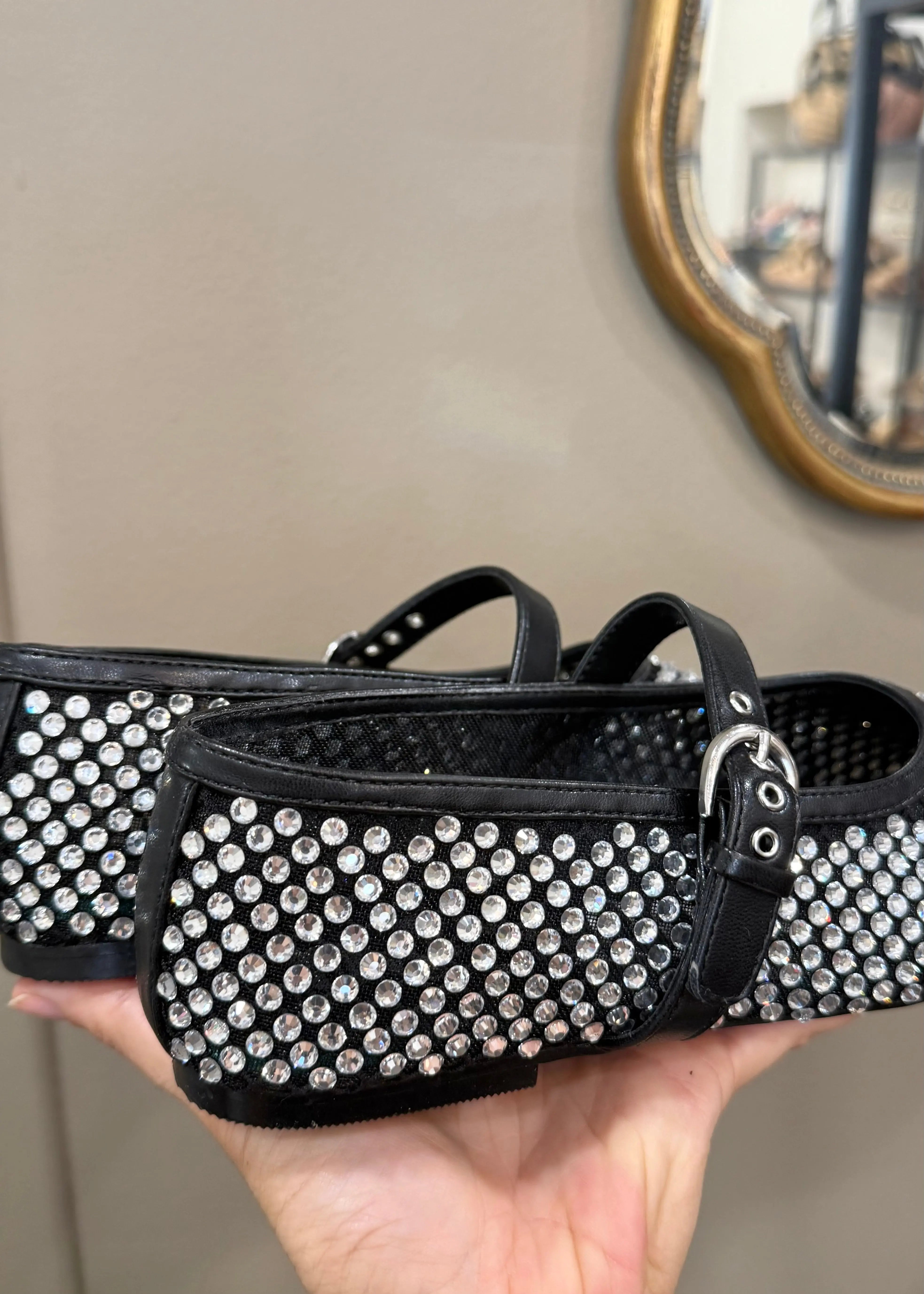 Ballerines Joa Noir et Strass L'adresse Corte