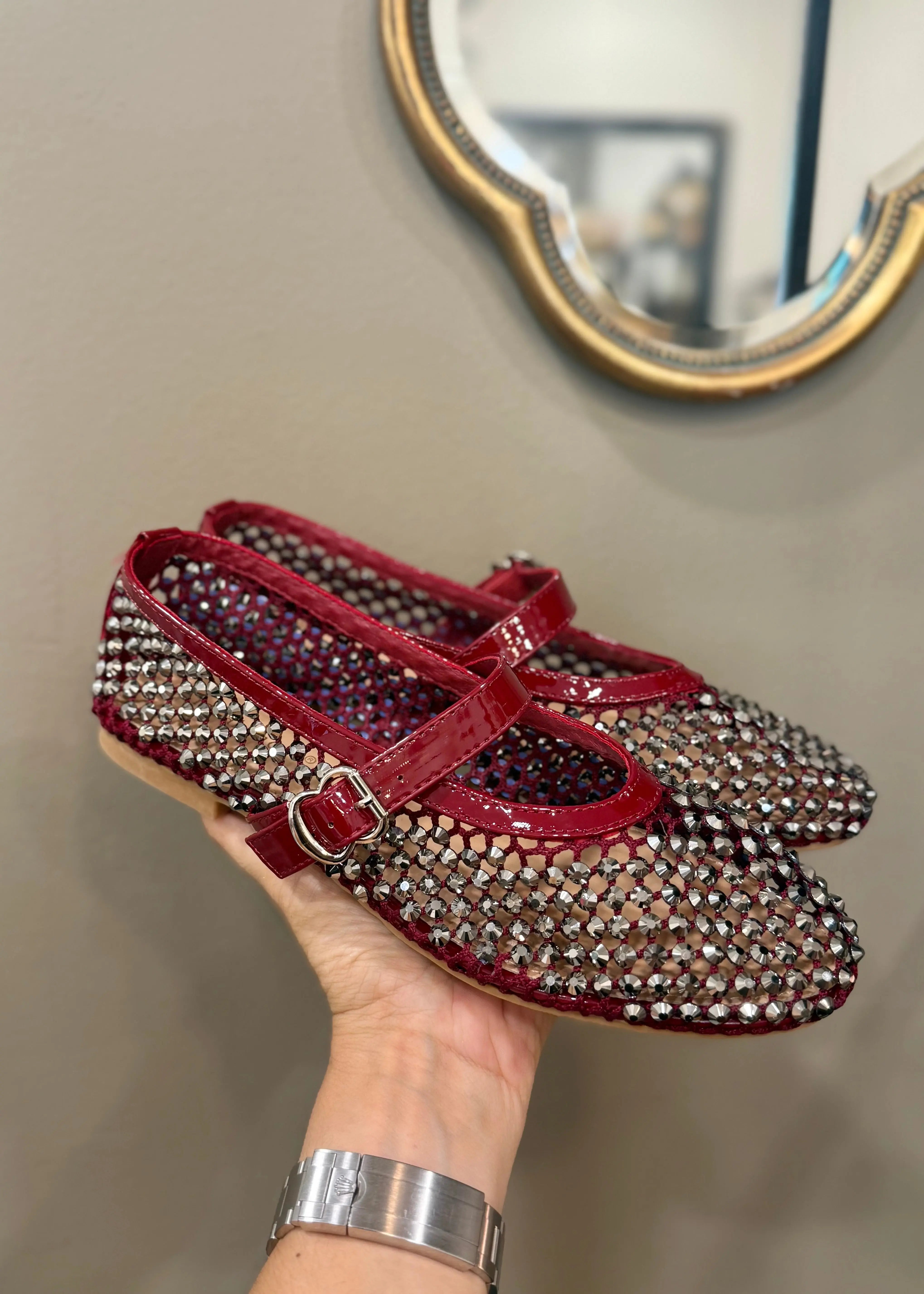 Ballerines NOA Wine/Strass L'adresse Corte