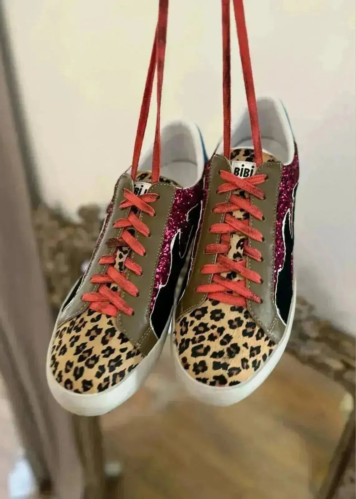 Baskets Bibi Lou Gamin Glitter/Léo print Bibi Lou