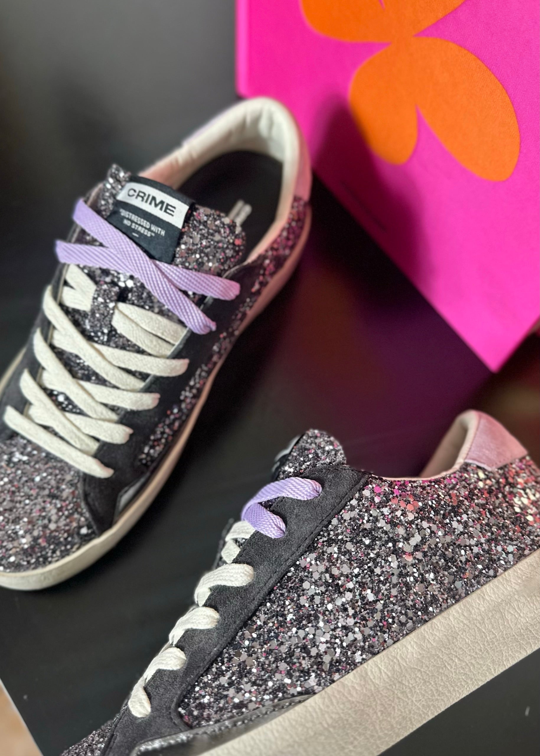 Baskets crime london 21012 glitter lavender