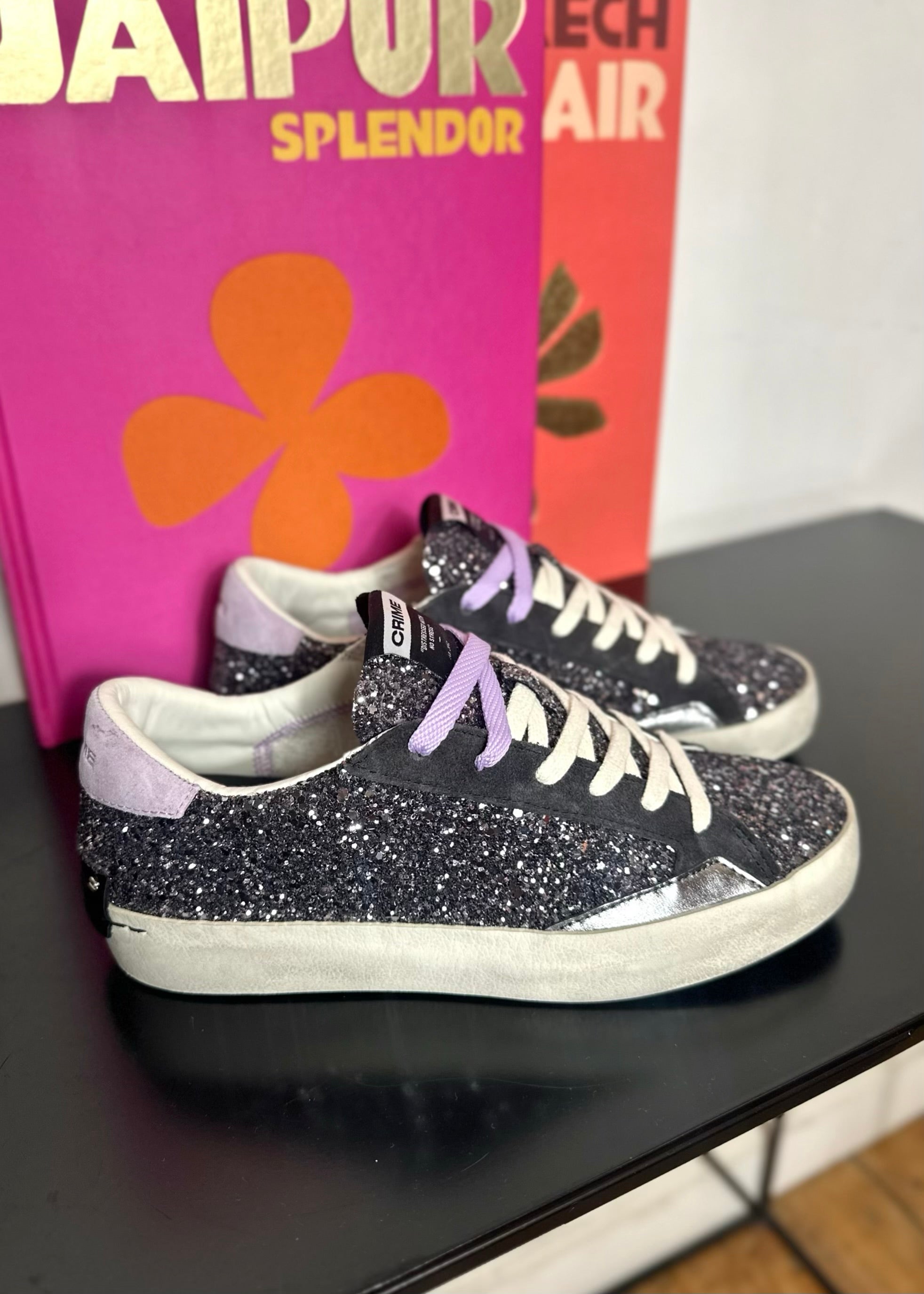 Baskets crime london 21012 glitter lavender
