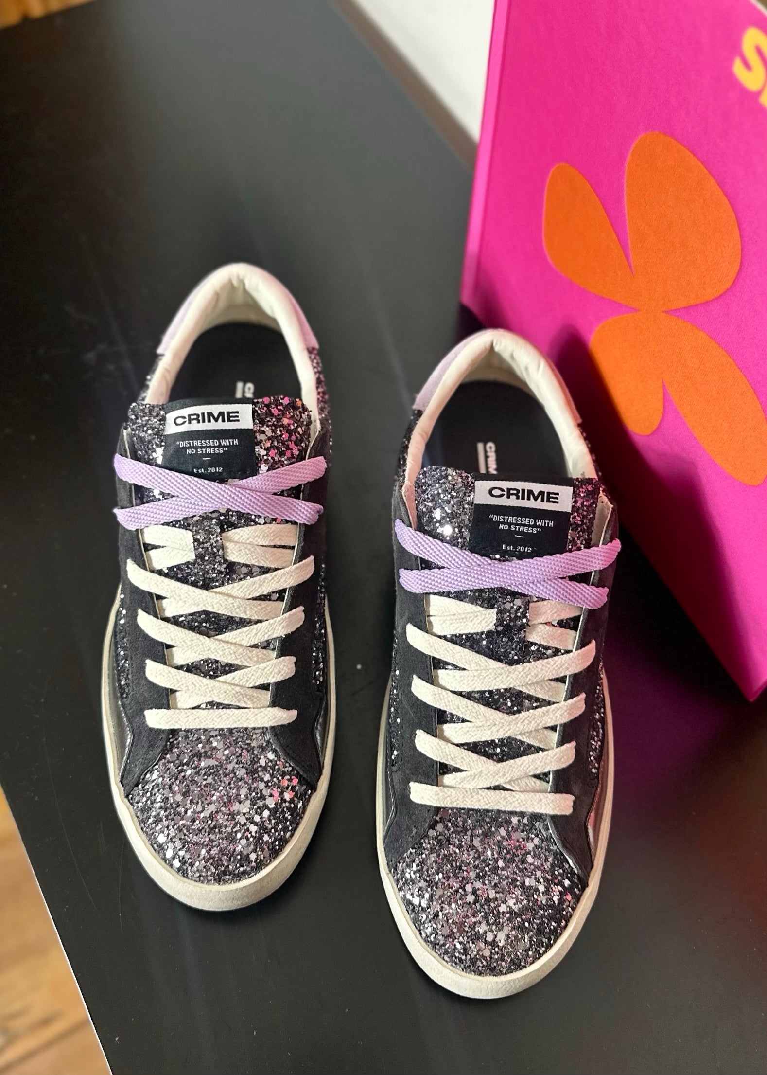 Baskets crime london 21012 glitter lavender