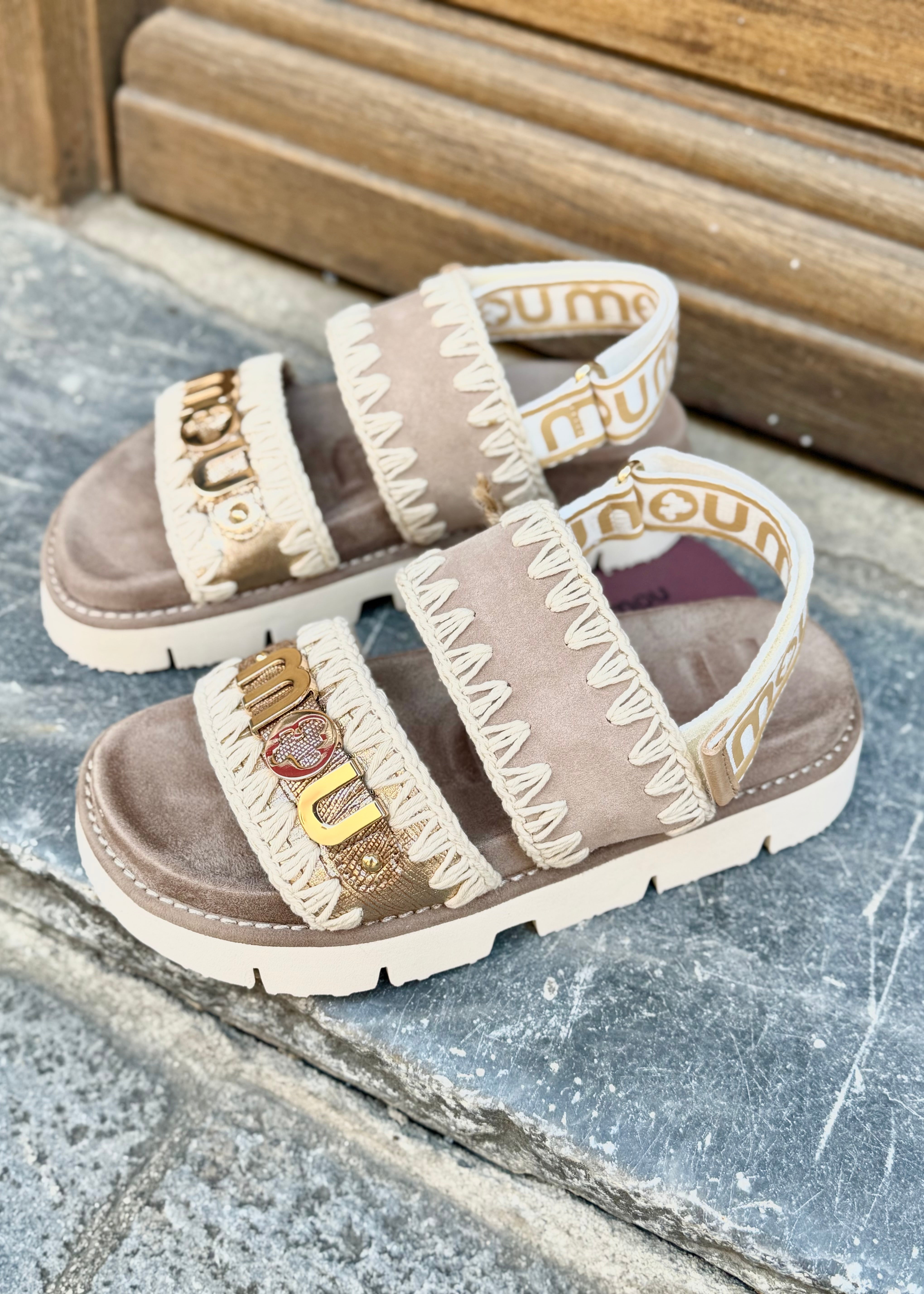 Sandales MOU bio logo Lizard Gold Mou footwear