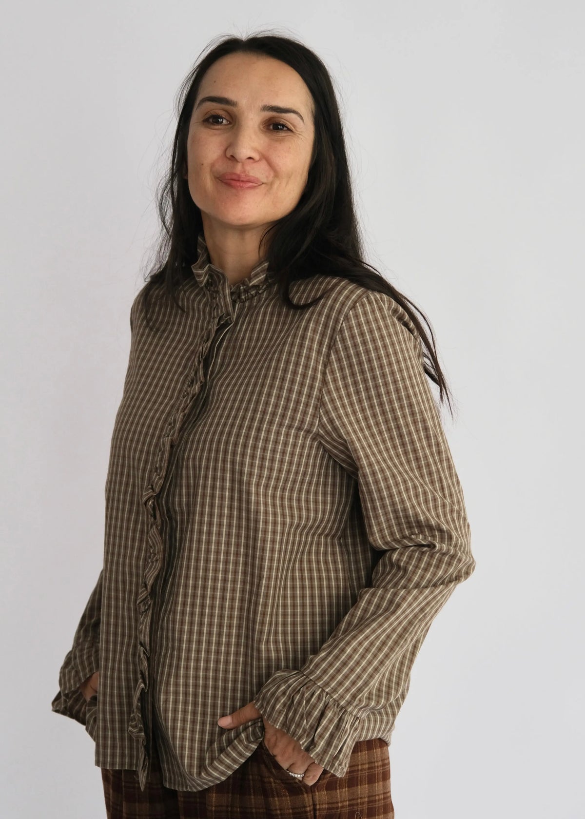 Chemise à carreaux - Kaki L'adresse Corte