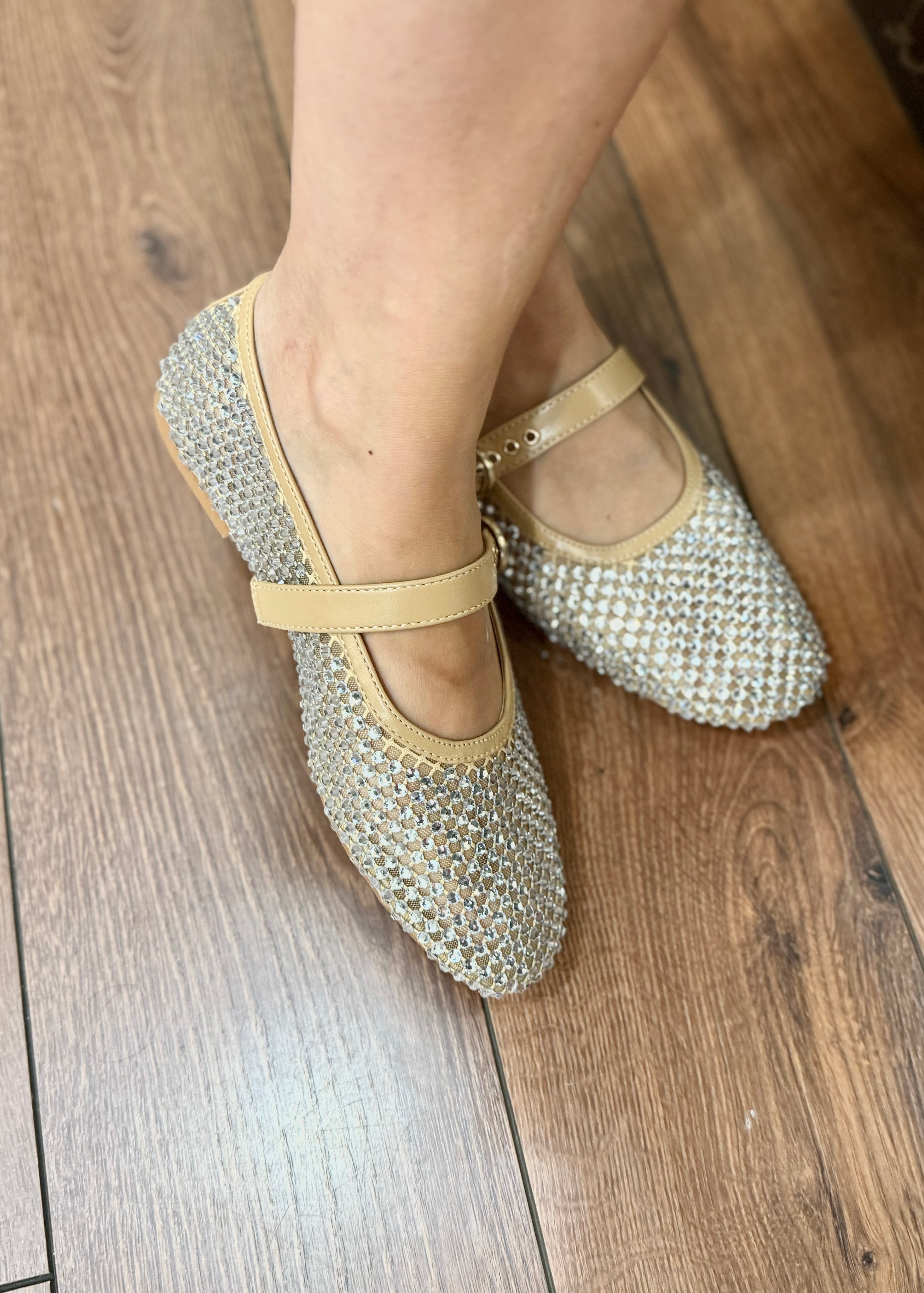 Ballerines Joa Beige et Strass