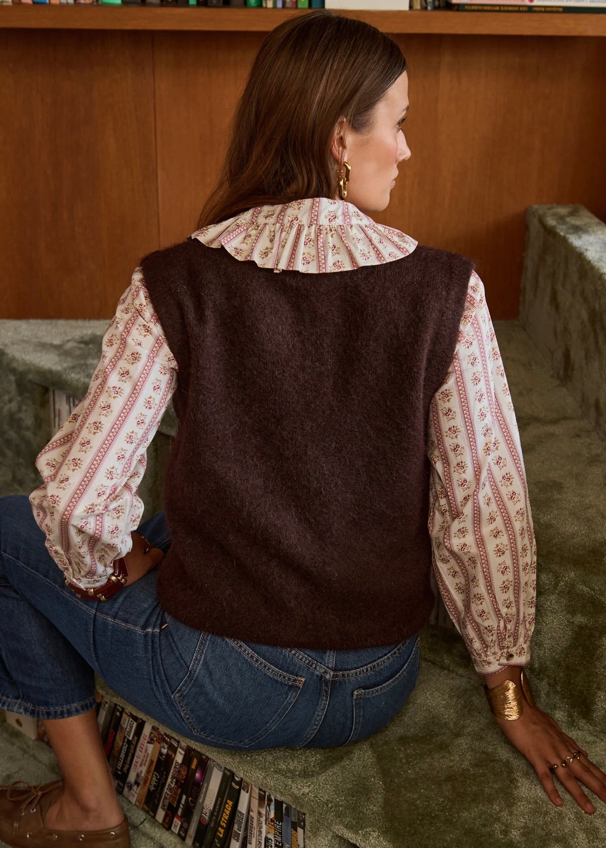 Gilet maille Talullah - sans manches Chocolat
