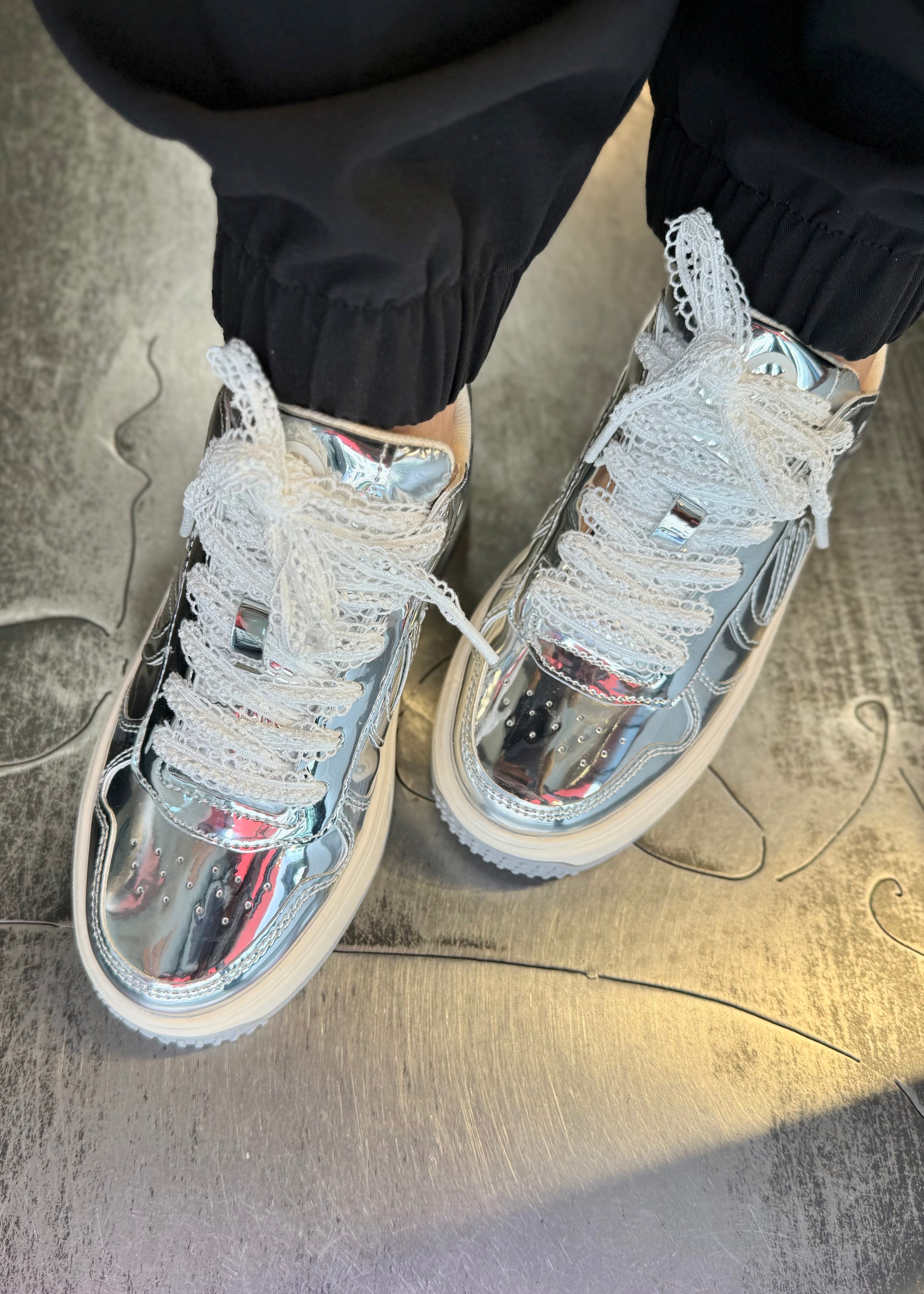 Baskets No Name Alison Sneaker - Silver/Mirror No Name