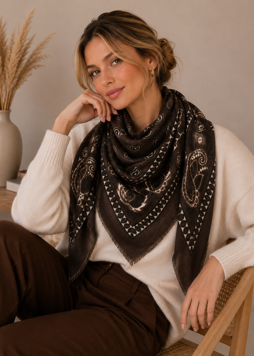 Foulard maxi carré K27 Paisley