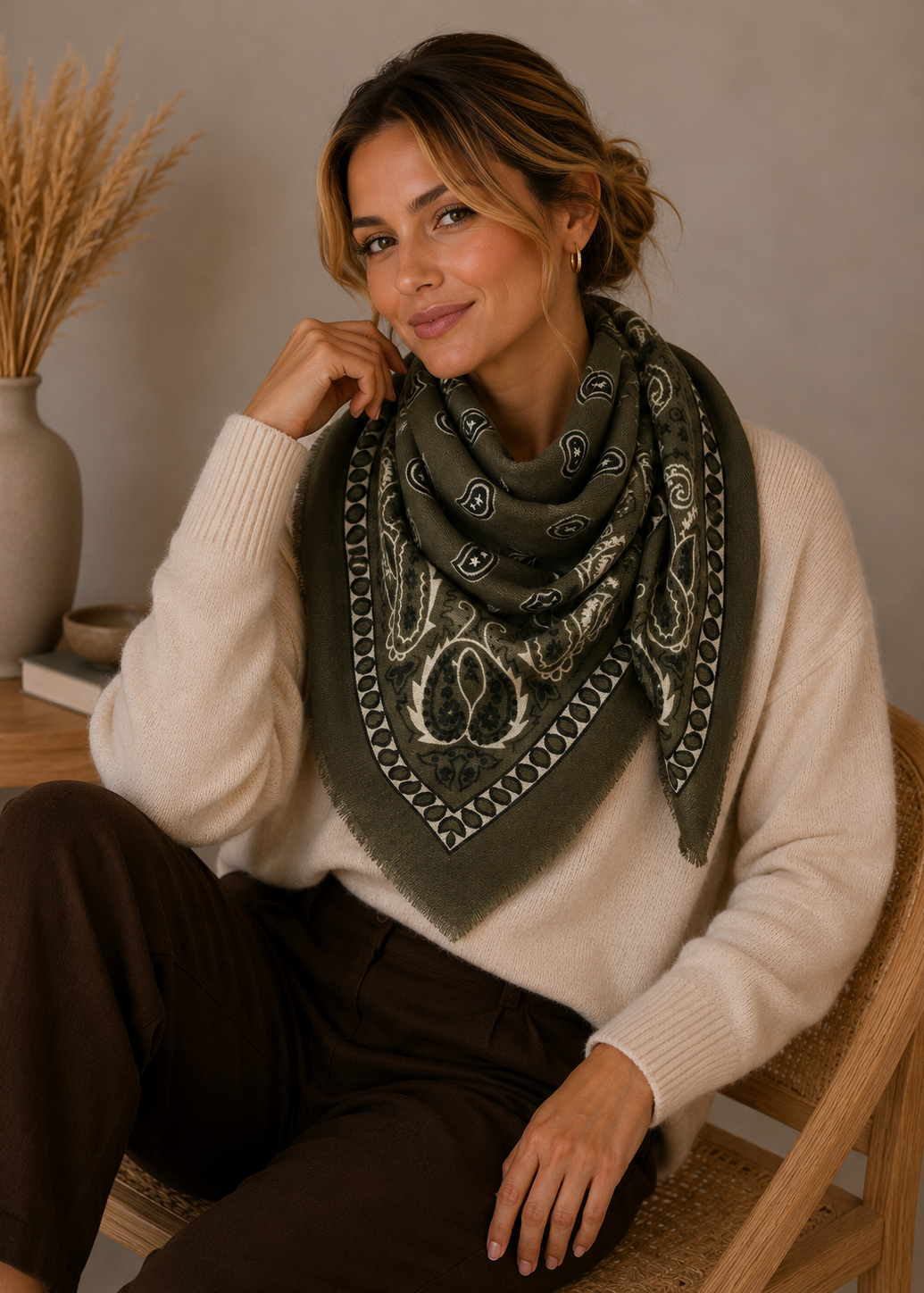 Foulard maxi carré K27 Paisley