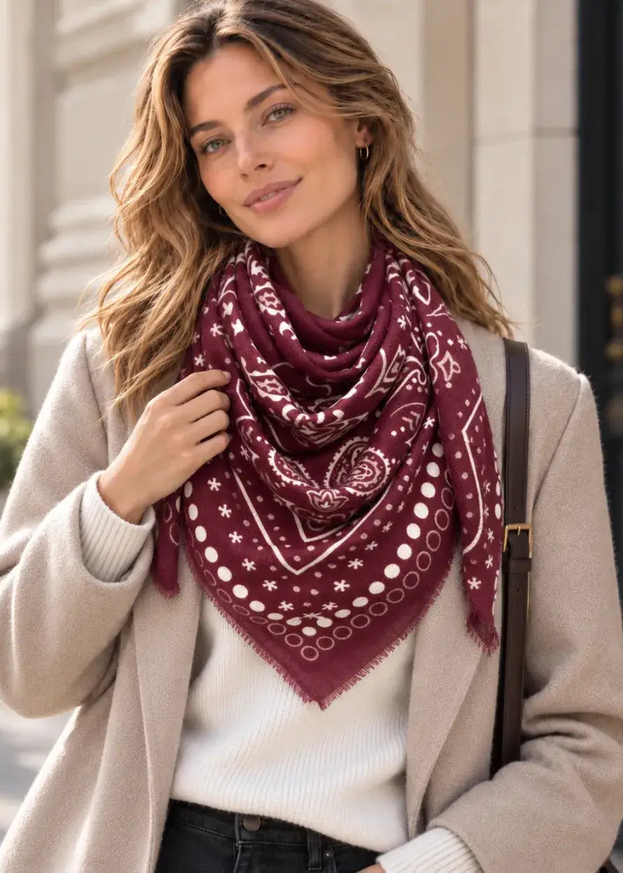 Foulard maxi carré K7 Paisley