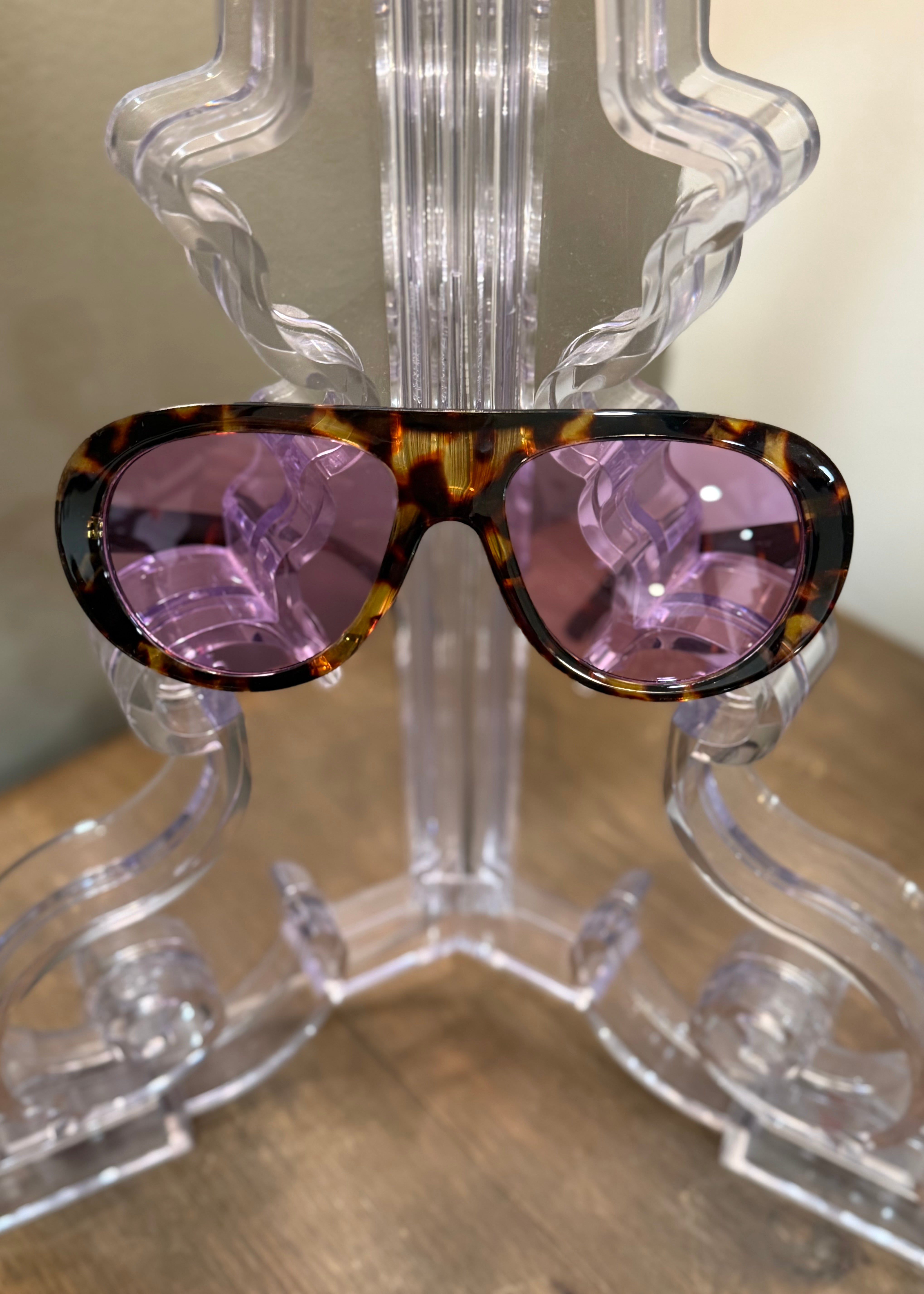 Lunettes tendance écaille/verre rose L'adresse Corte