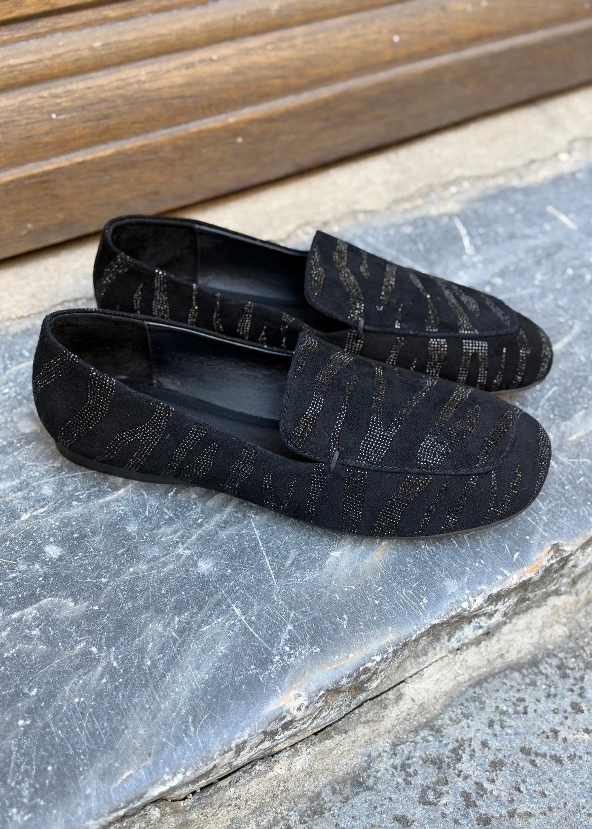 Mocassins Lola Cruz Larissa noir strass Lola Cruz