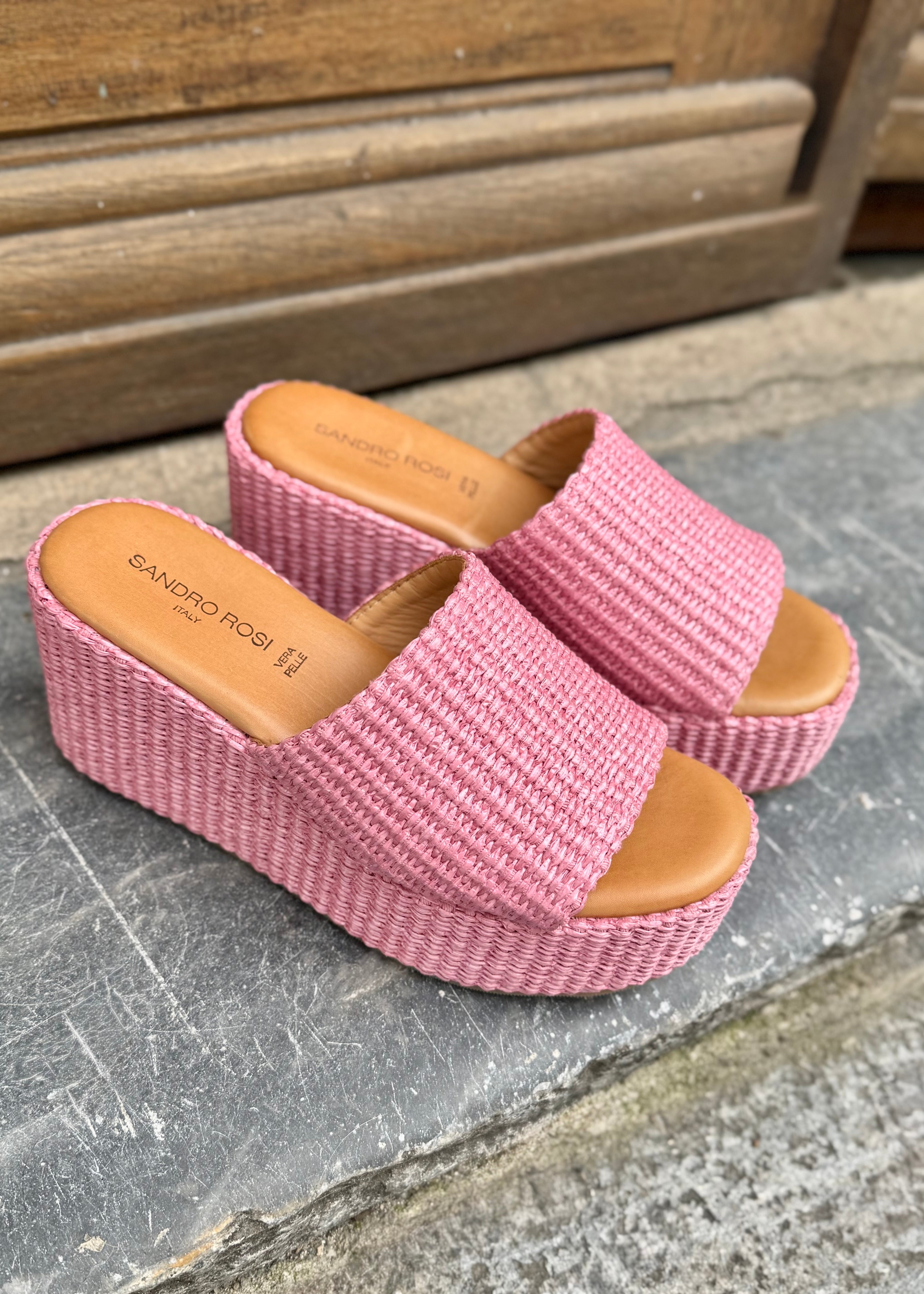 Mules compensées Sandro Rosi Rose Sandro Rosi