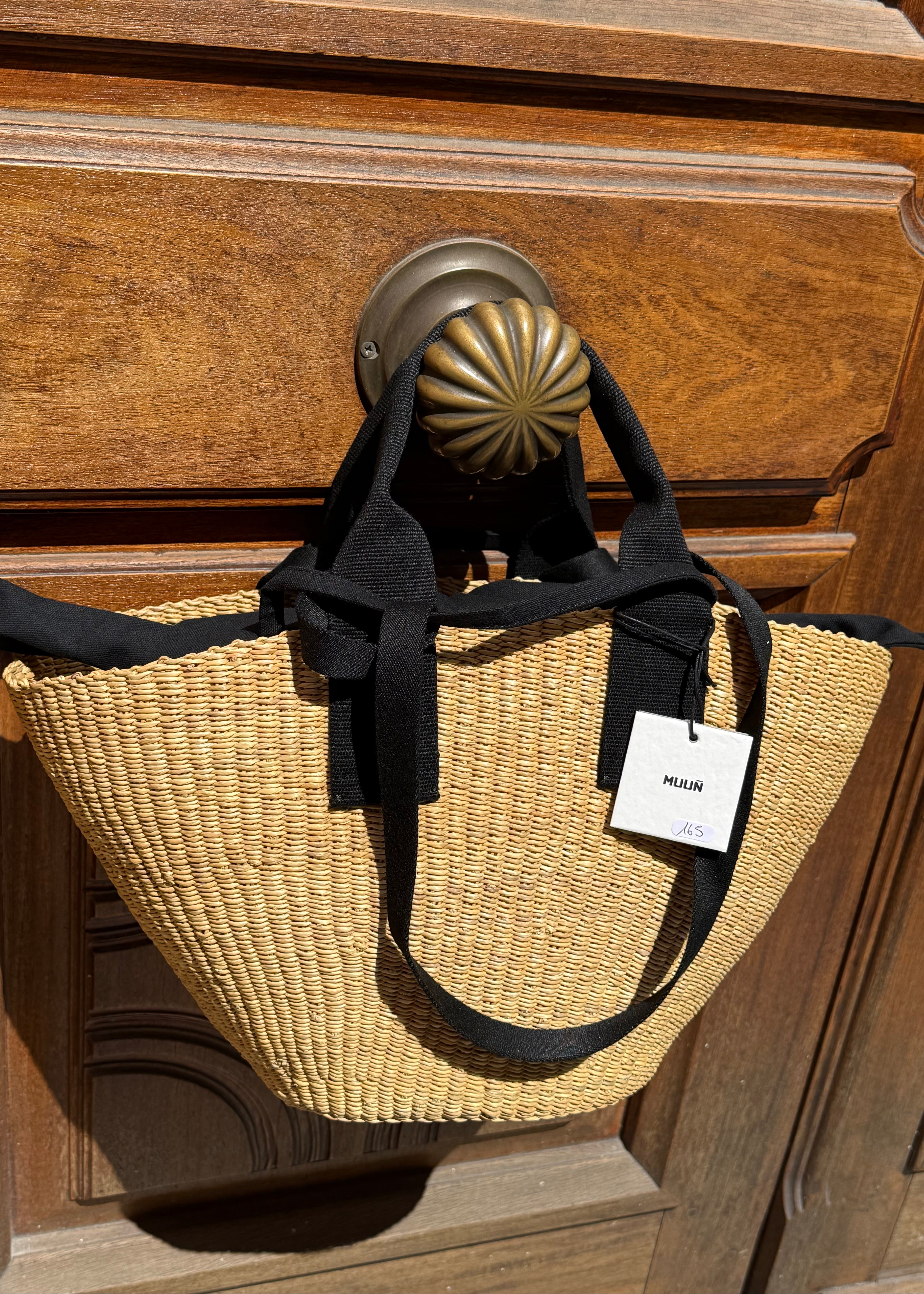 Panier Muuñ Abou - Natural - Black Handles Muun