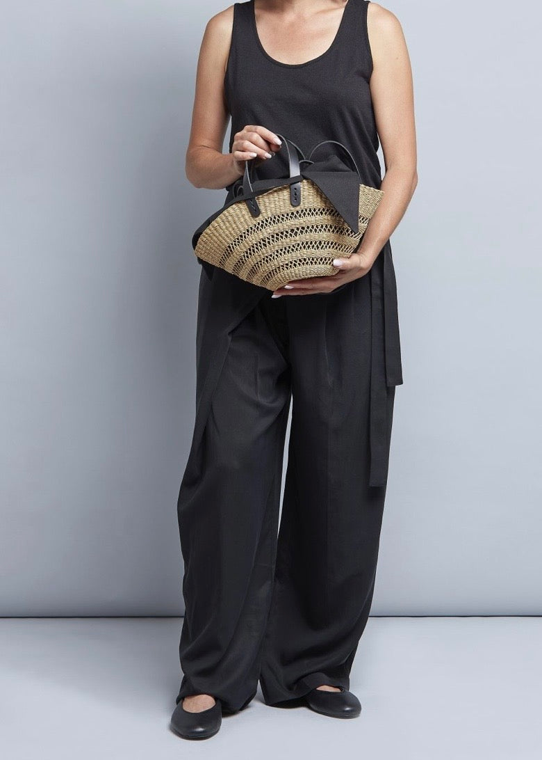 Panier Muuñ Mini Chantelle - Natural - Black Handles Muuñ