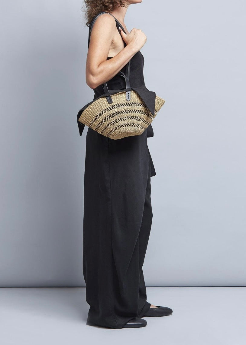 Panier Muuñ Mini Chantelle - Natural - Black Handles Muuñ