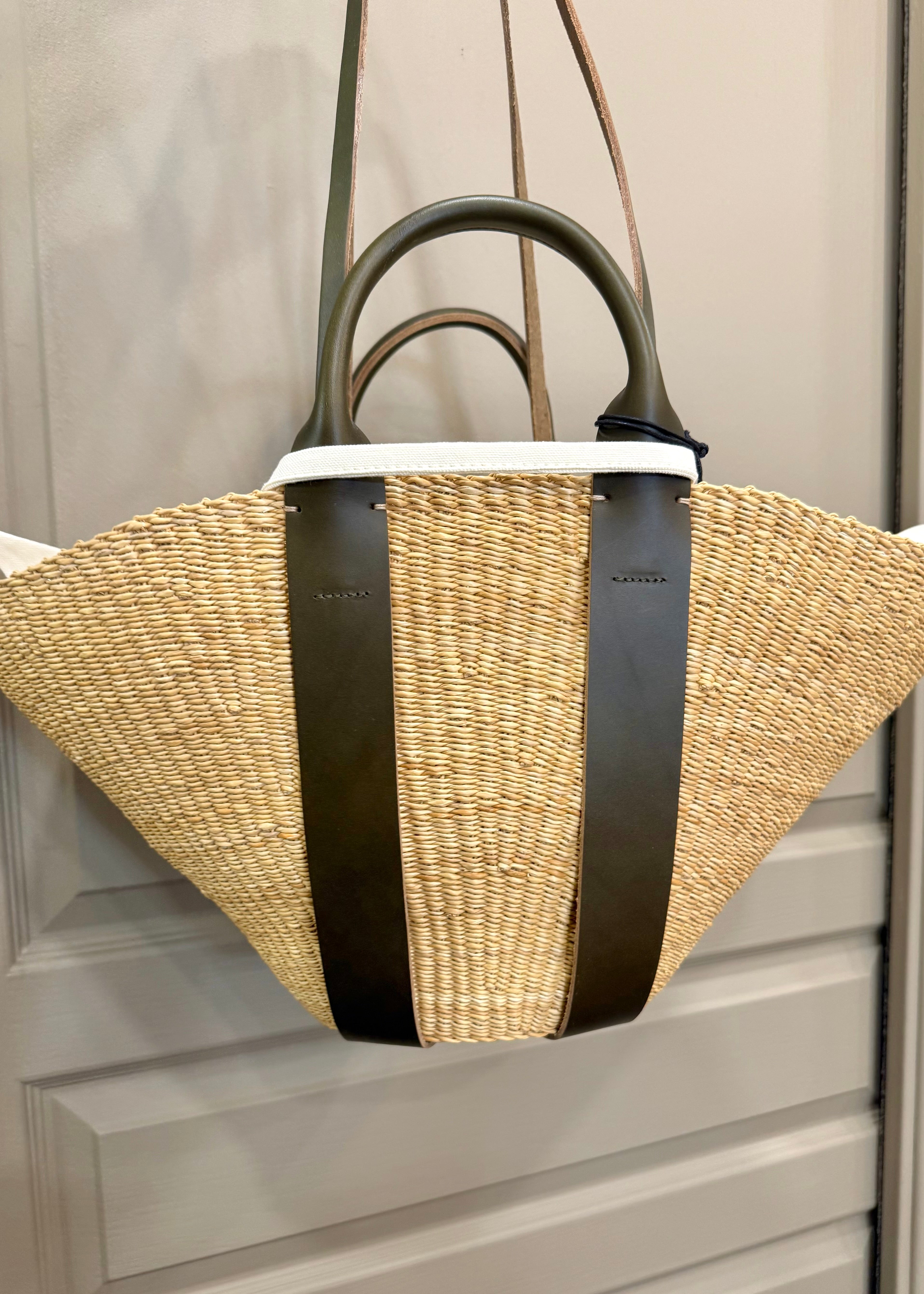 Panier Muuñ Sophie leather - Kaki handles Muun