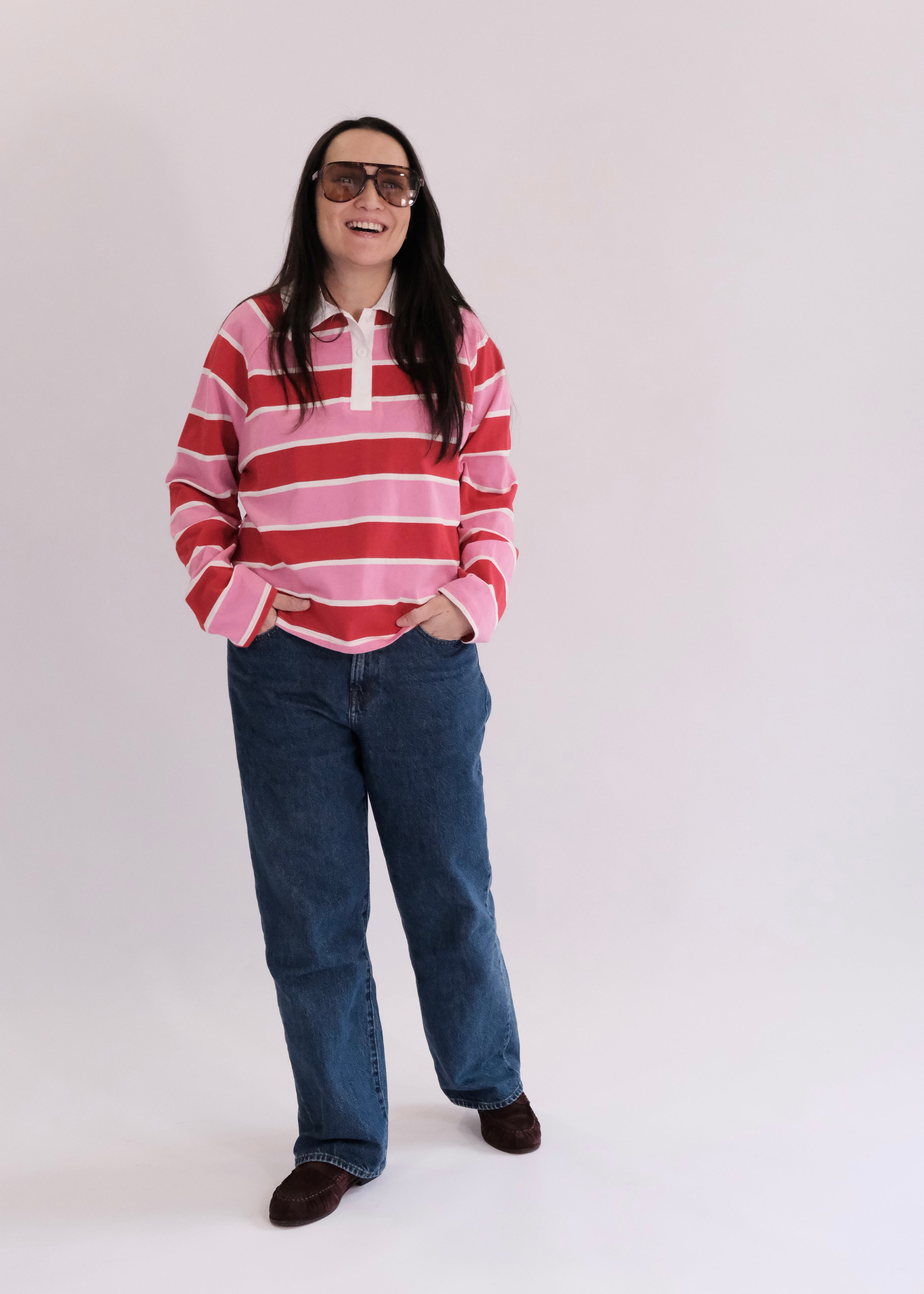 Polo rayé rose AXEL L'adresse Corte