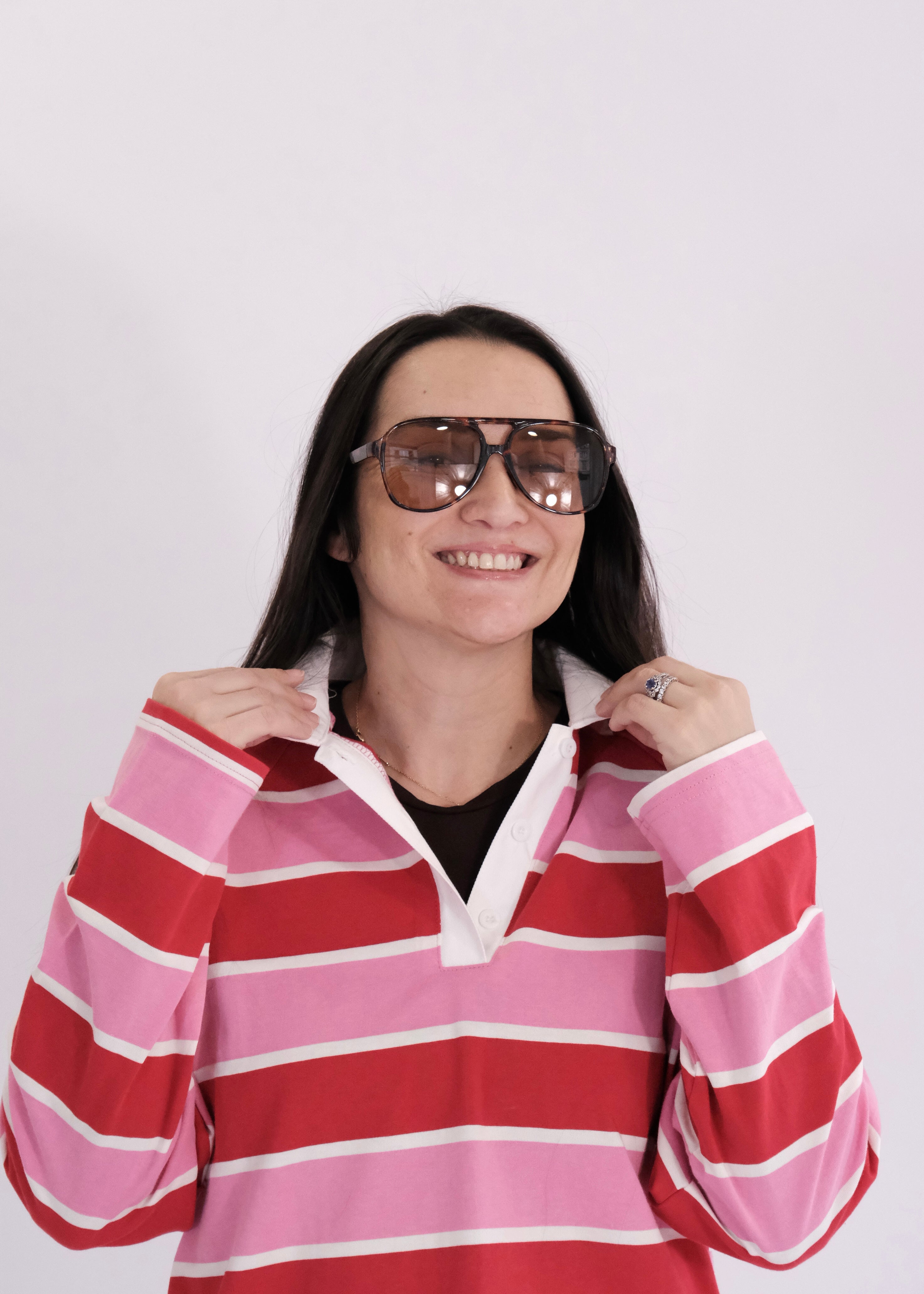 Polo rayé rose AXEL L'adresse Corte