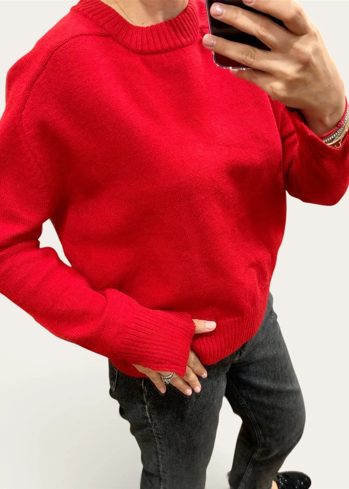 Pull col rond 3492 Rouge L'adresse Corte