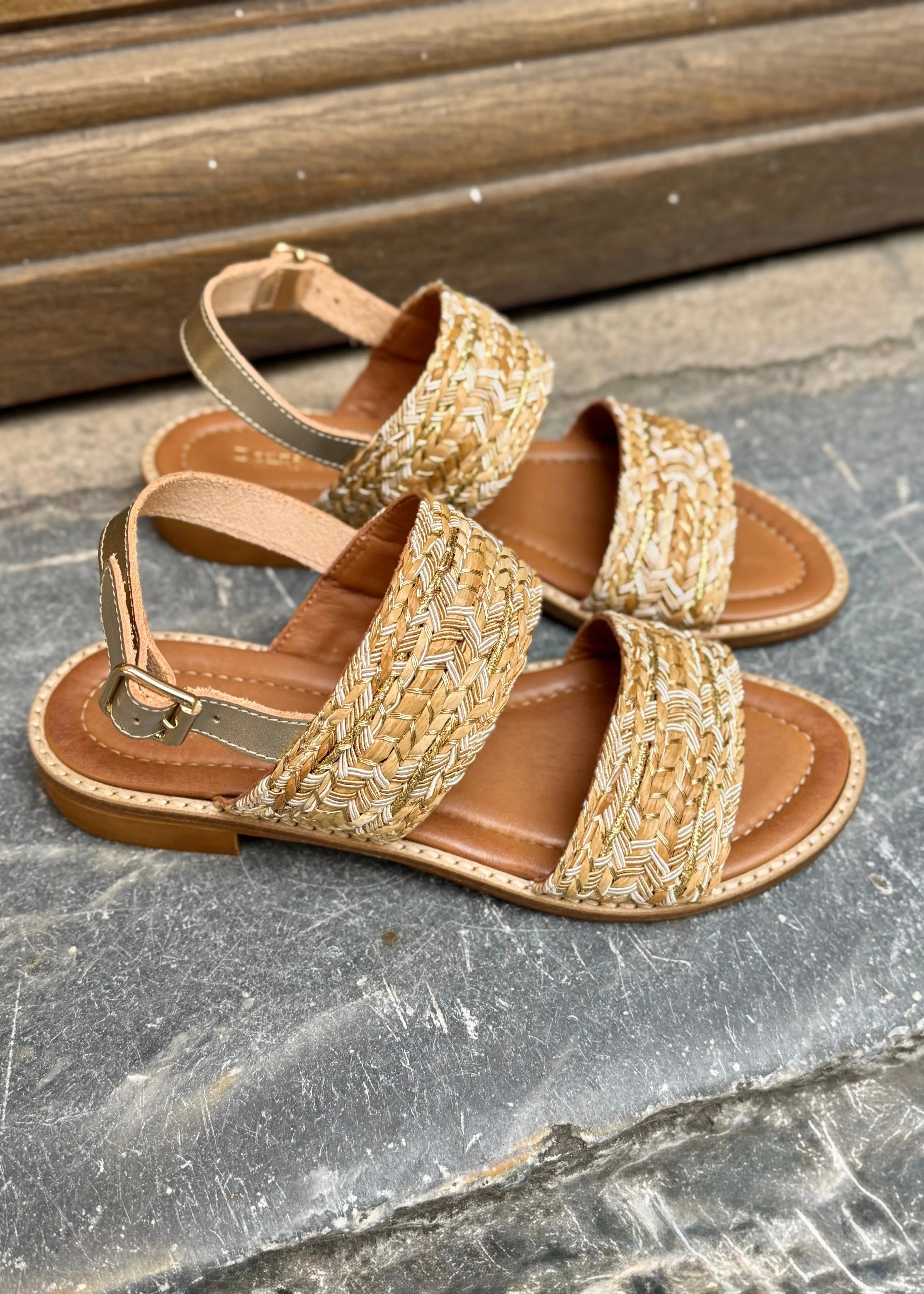 Sandales Donna Lucca 1820 Raphia/Or Donna Lucca