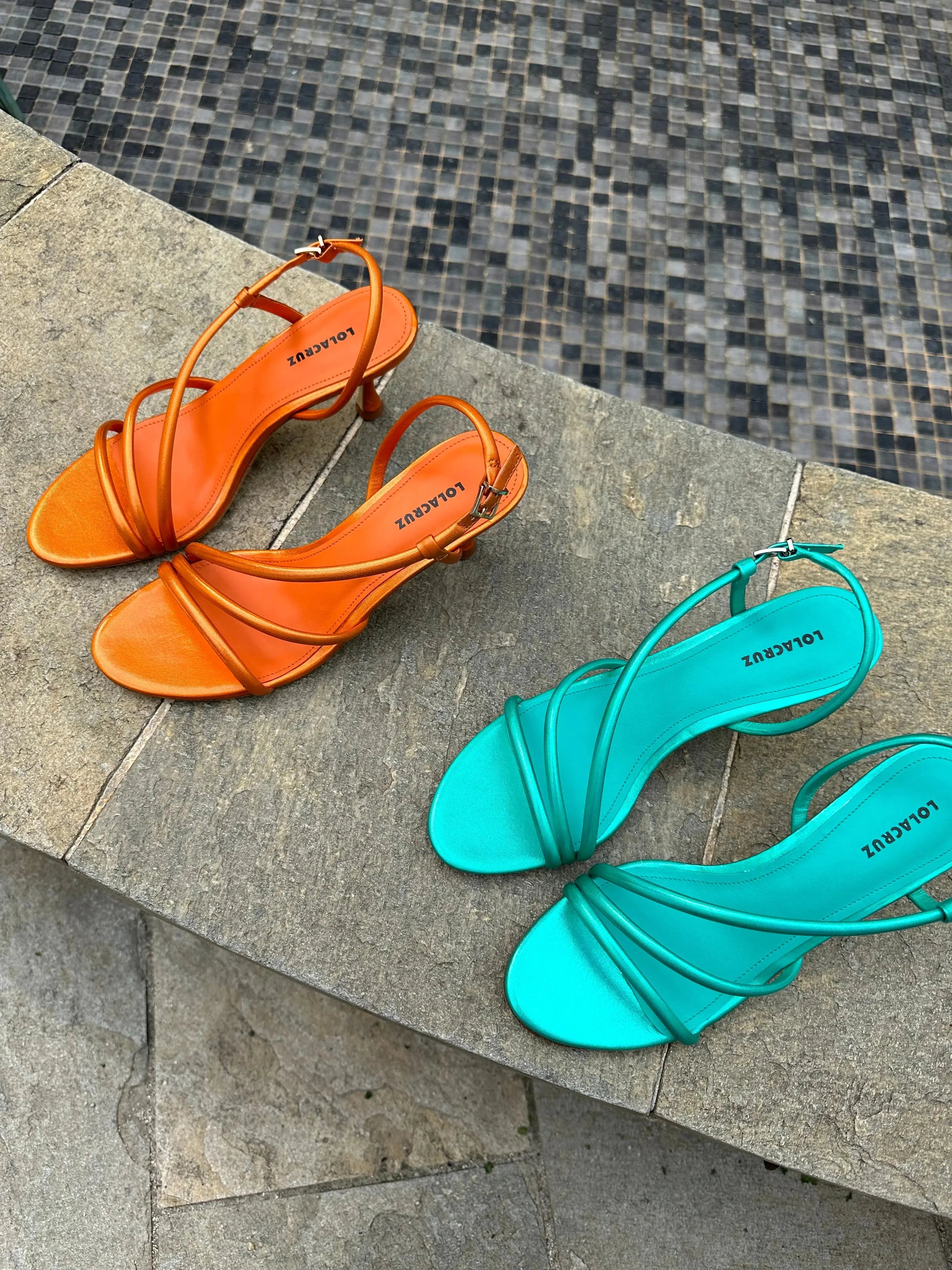 Sandales à talons Lola Cruz Seren Orange Lola Cruz