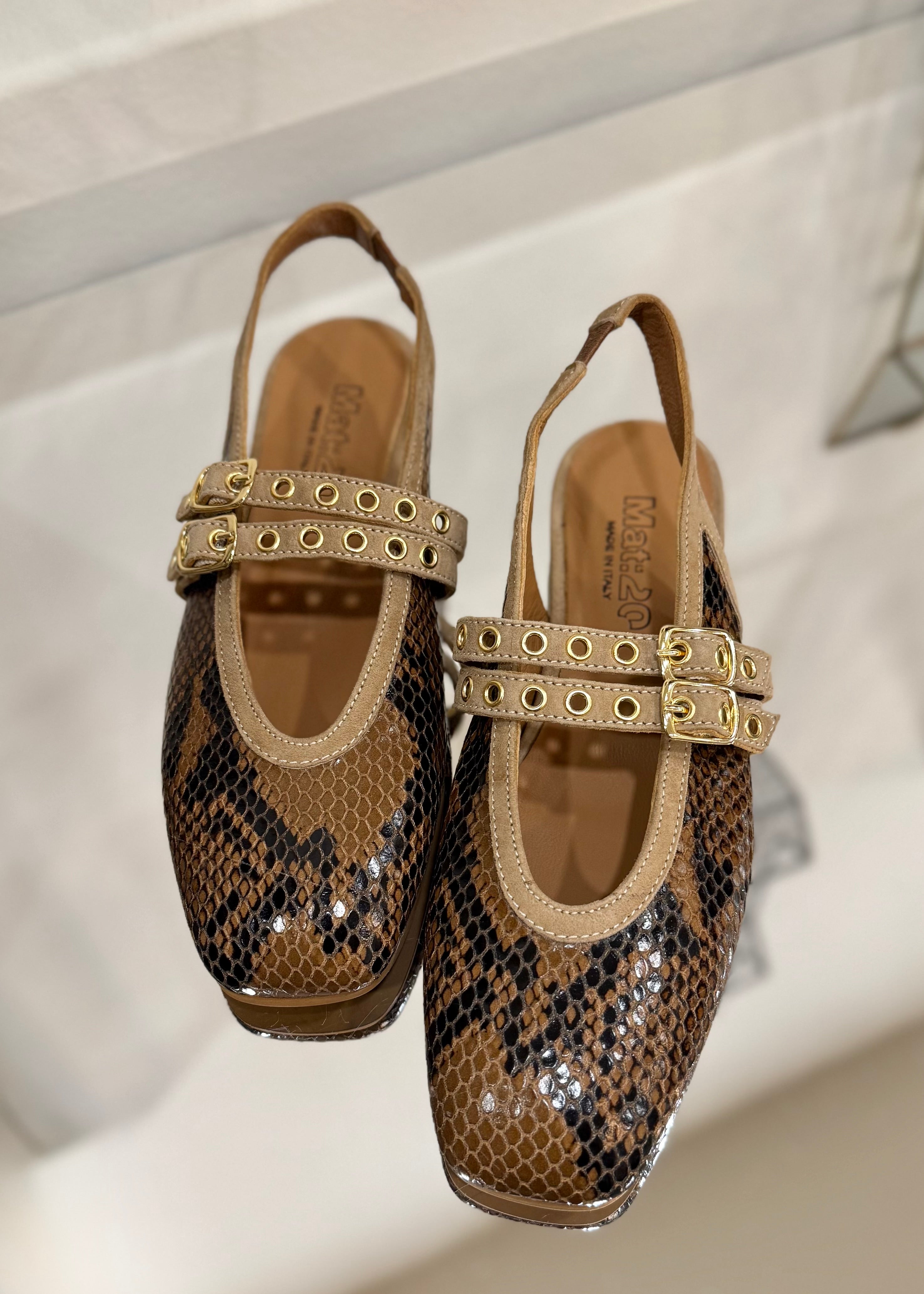 Slingbacks Mat:20 - 9233 python cognac Mat:20