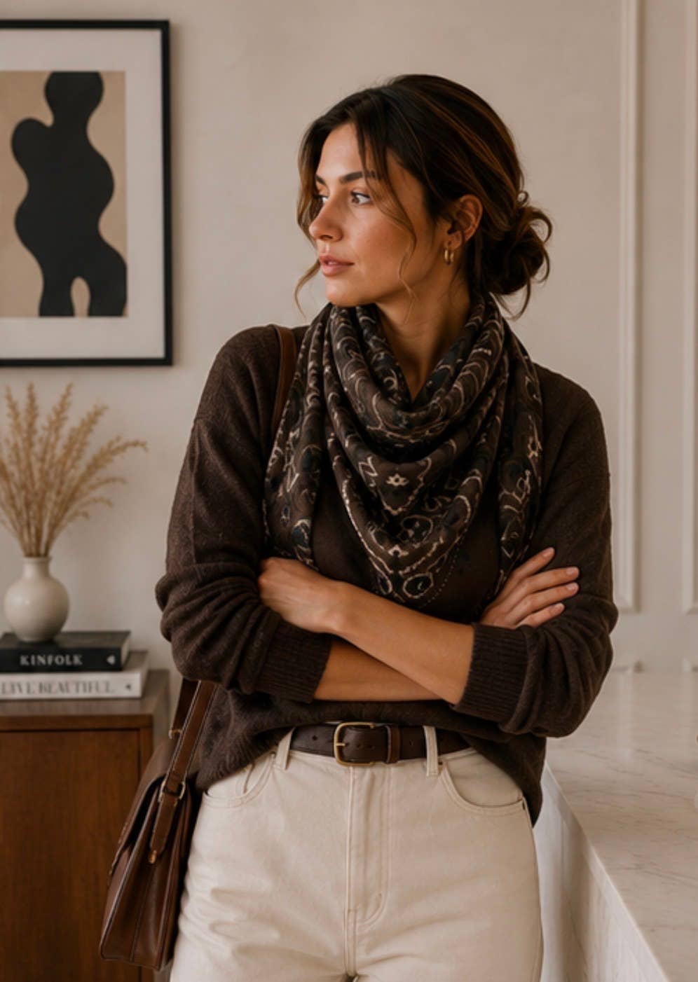 Écharpe bandana K21 Carré Lainé - L'adresse Corte 