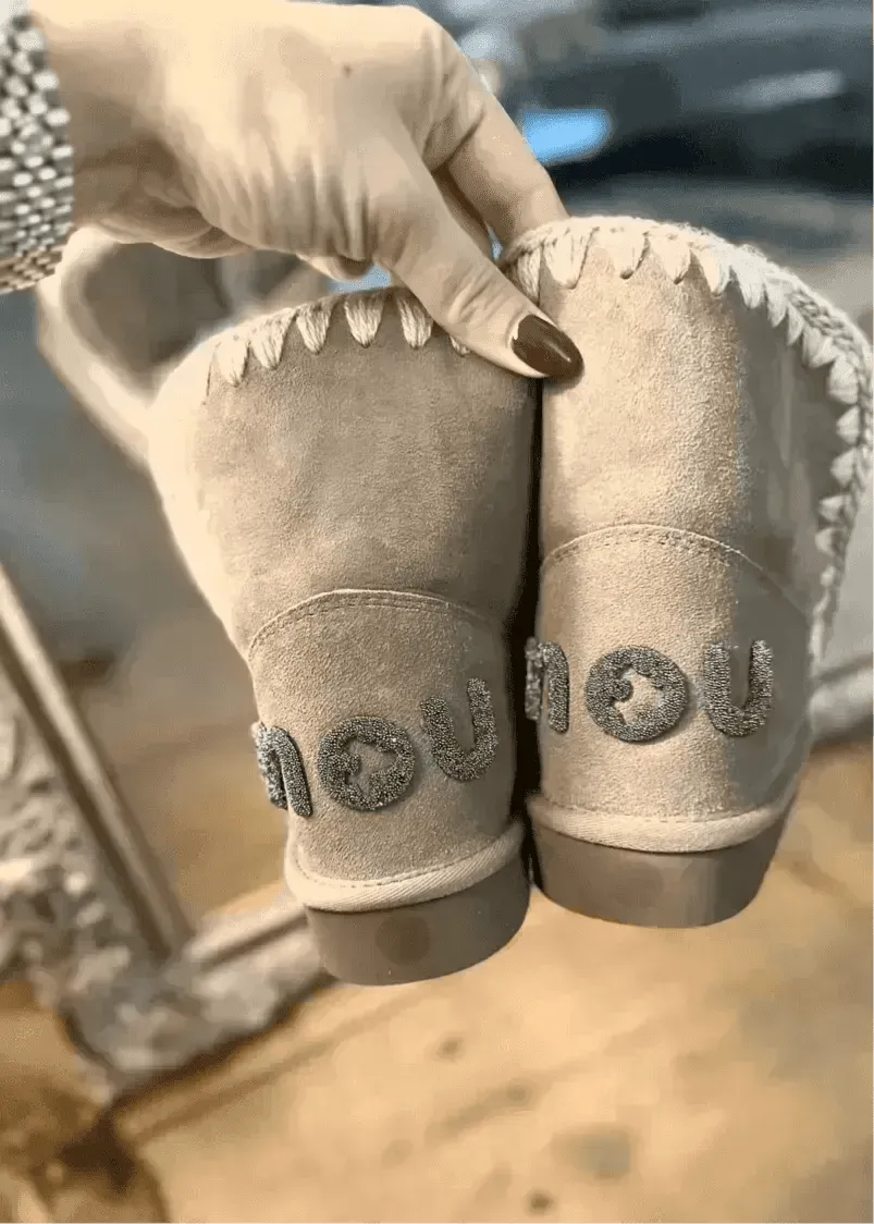 Boots Mou Eskimo 18 glitter logo Grey - L'adresse Corte