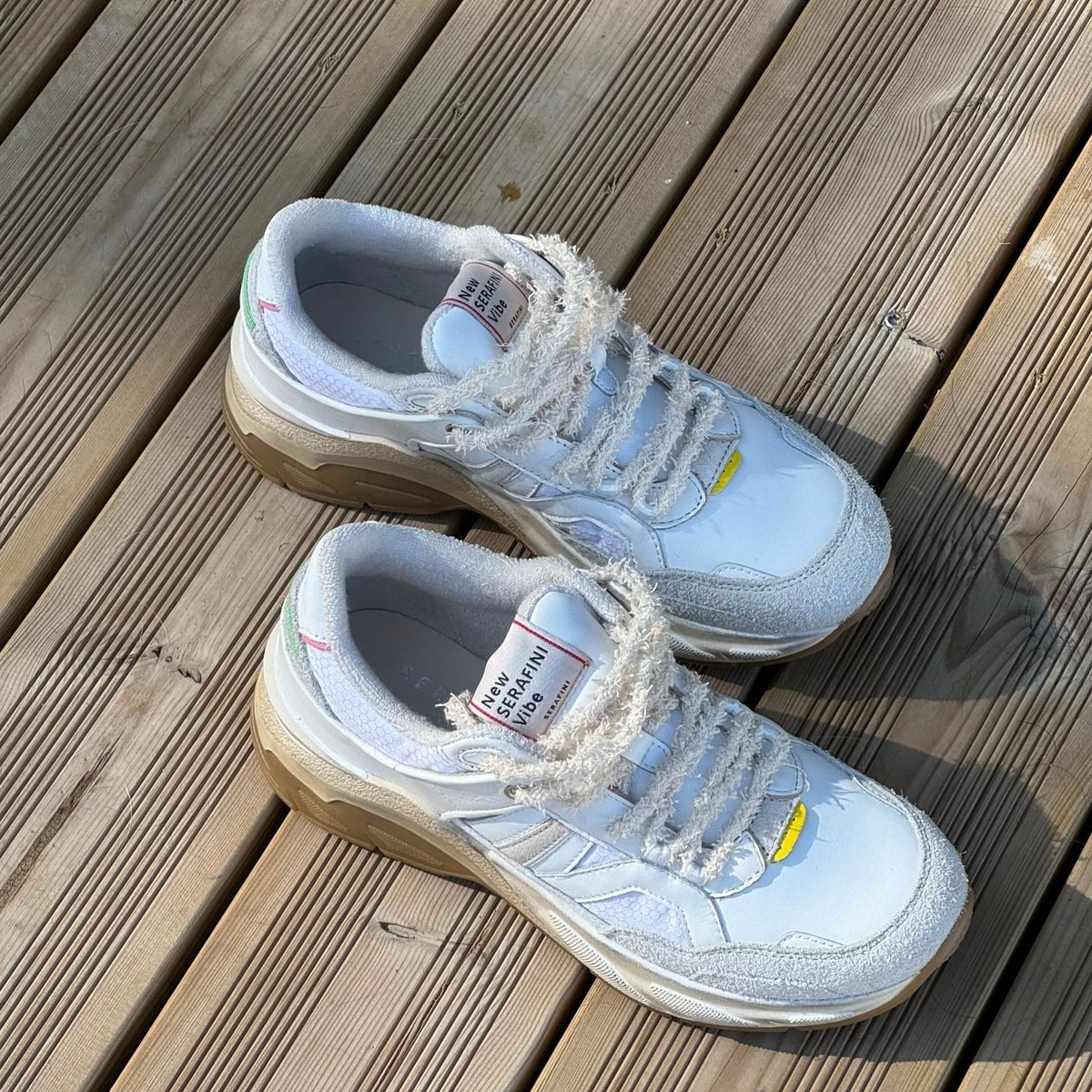 Baskets femmes Serafini Vibe cuir blanc/écru été 2024 soldes